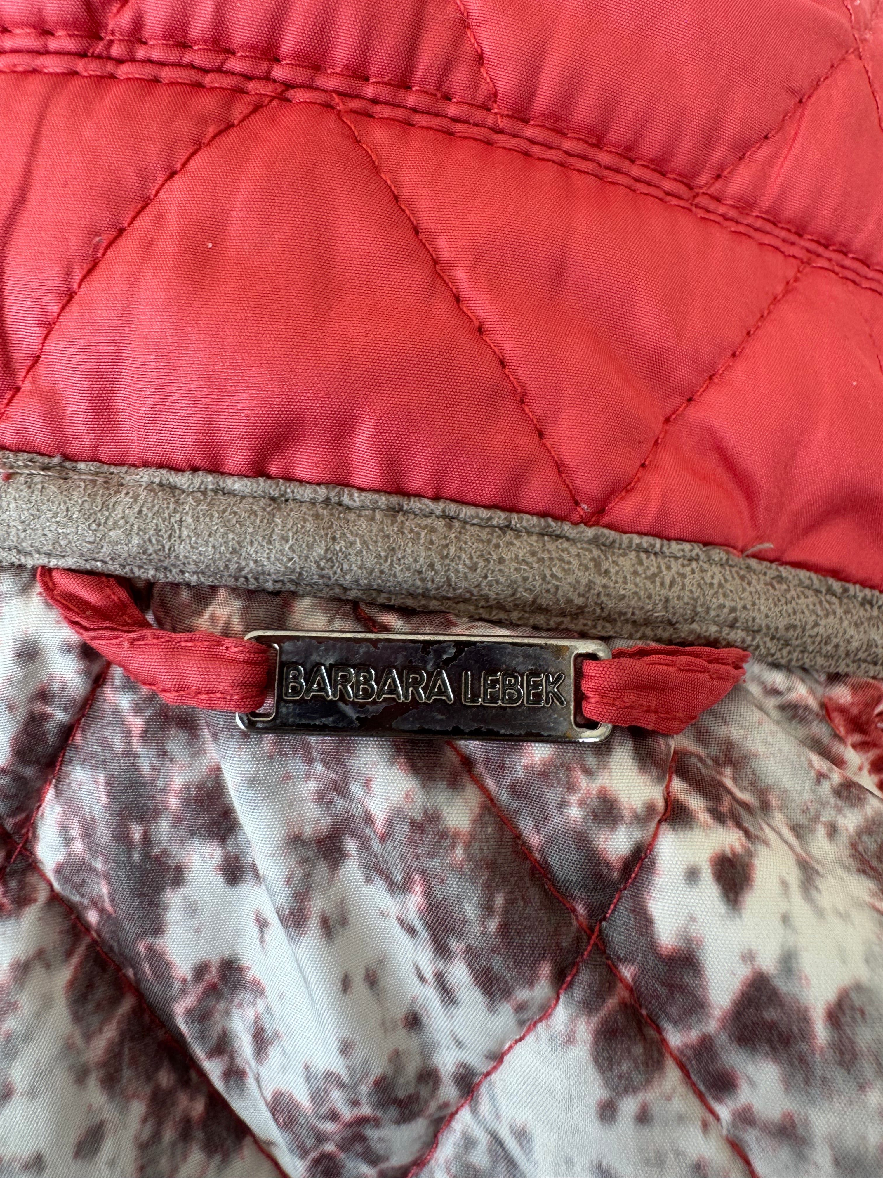 Barbara Lebek Reversible Quilted Jacket L Red/Snake Print Used