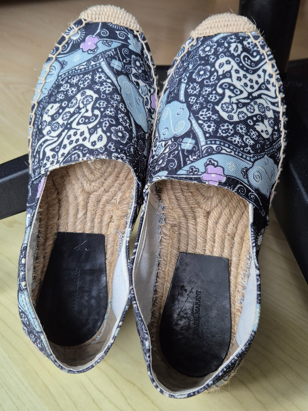 Isabel Marant Espadrilles Gr. 40 | Boho Print | Jute-Sohle | Schwarz Bunt | Gebraucht