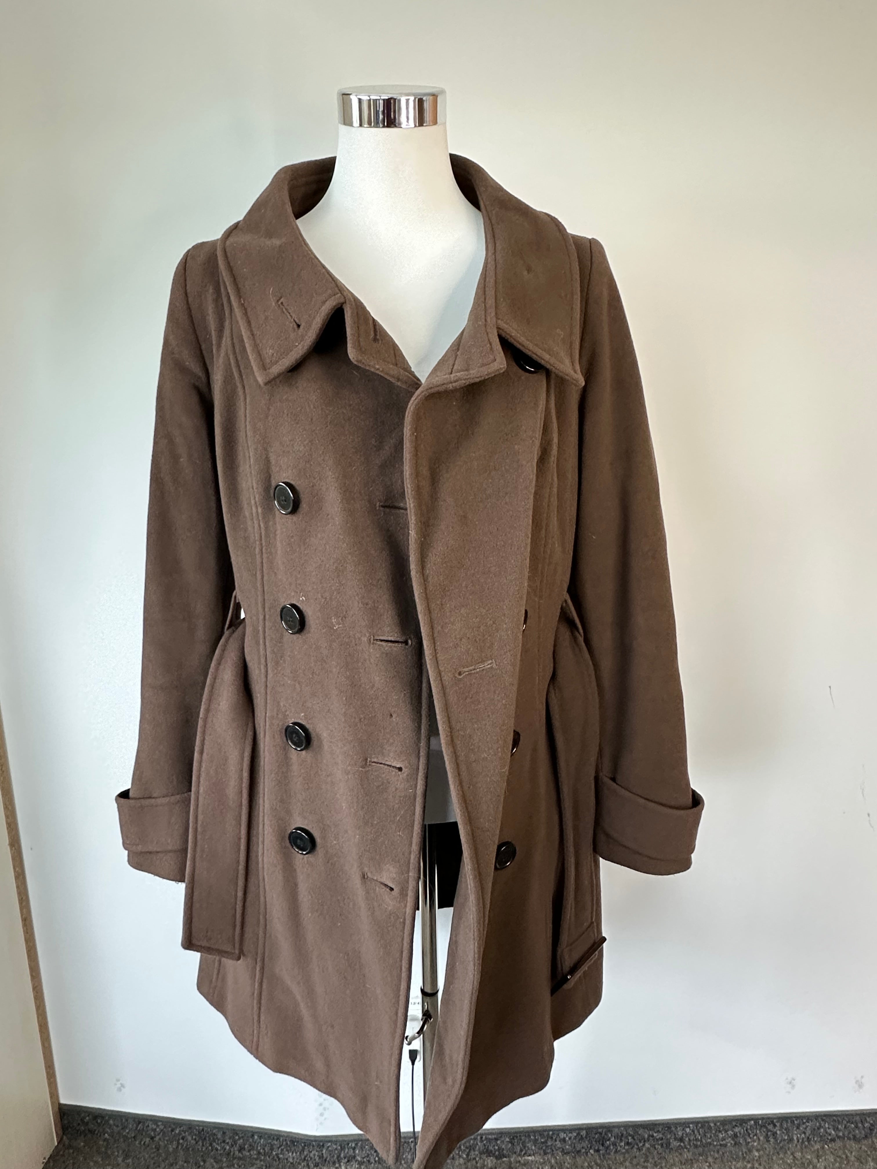 Hallhuber Basics Wollmantel – Dunkelbraun, Gr. 42, Sehr guter Zustand