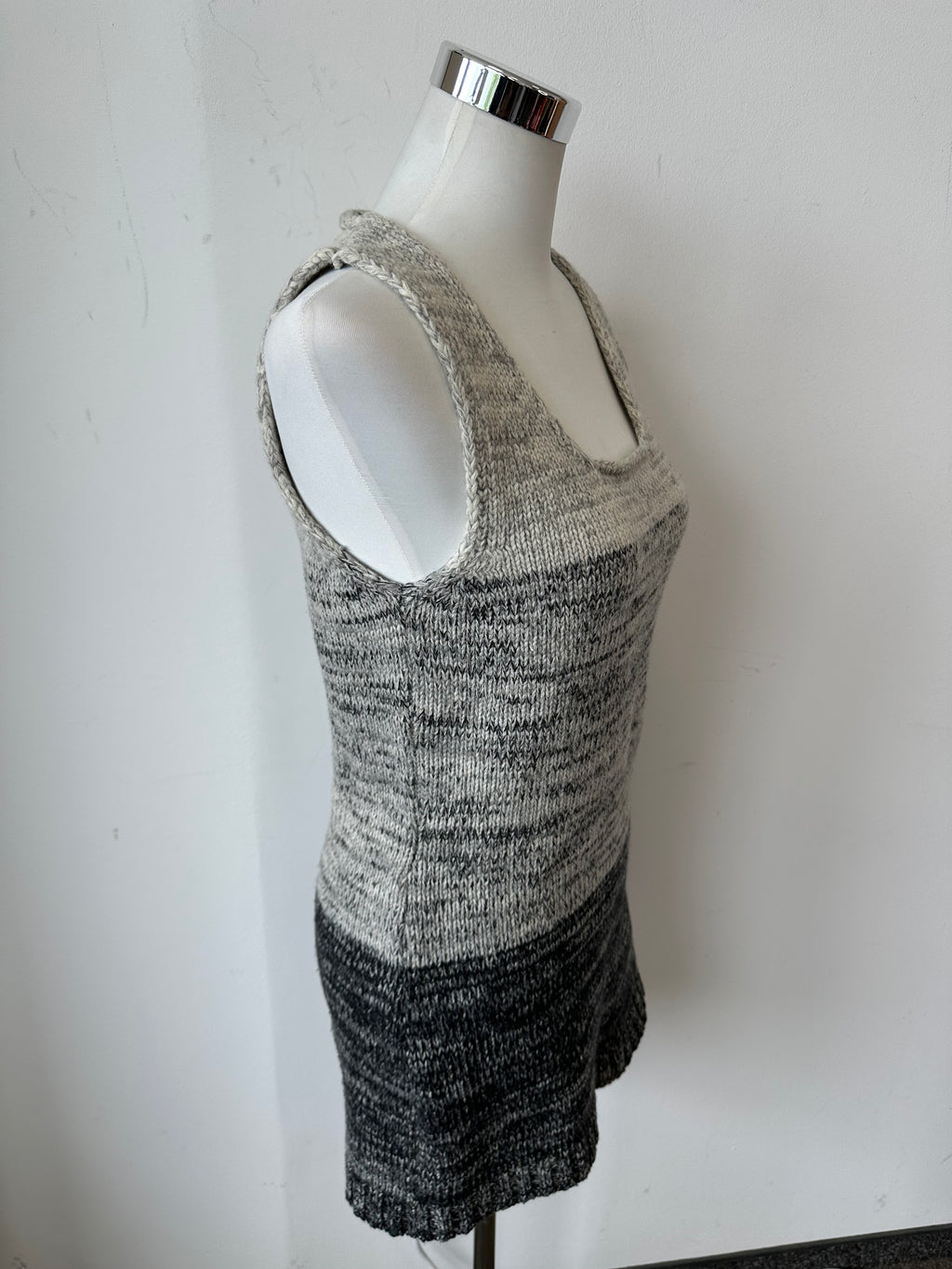 D&G Dolce & Gabbana Wool Sleeveless Tunic Vest L – Gray Gradient, Very Good
