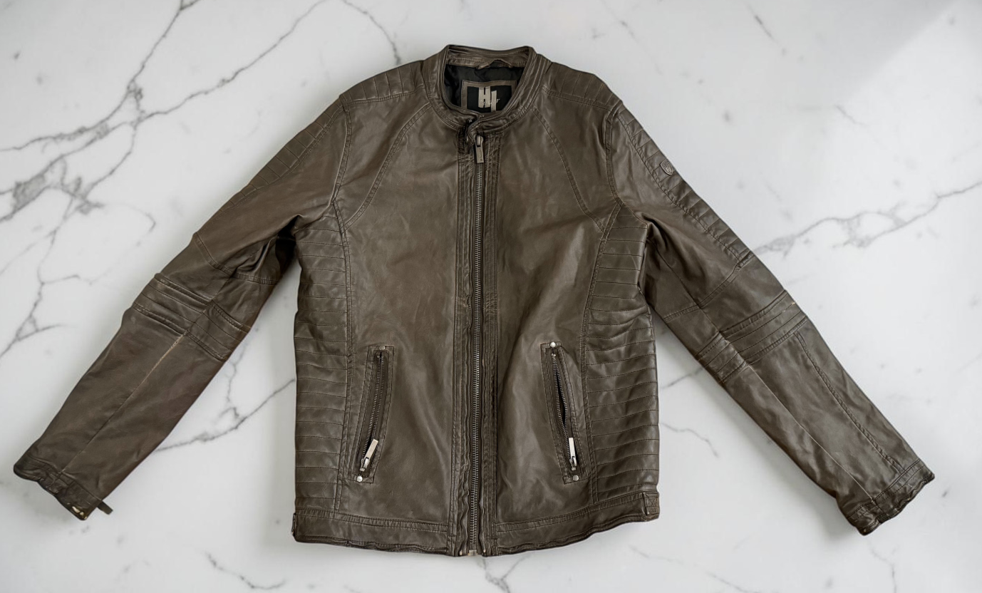 Buxter ‘Hi Buxter’ Faux Leather Biker Jacket, Brown, Size 50 (EU), Good Condition