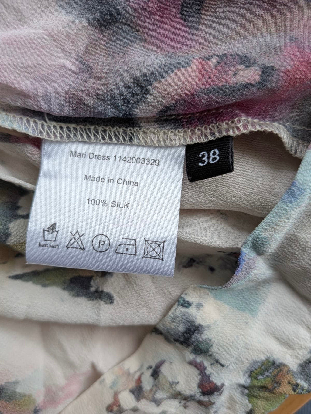 Julie Brandt Mari Dress – 100% Silk, Multicolor Floral, Size 38, Good Condition