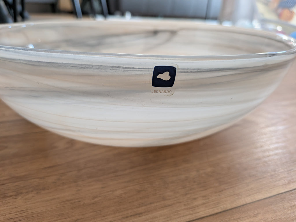 Leonardo „Alabastro“ Glasschale Ø ca. 30 cm, marmoriert, wie neu
