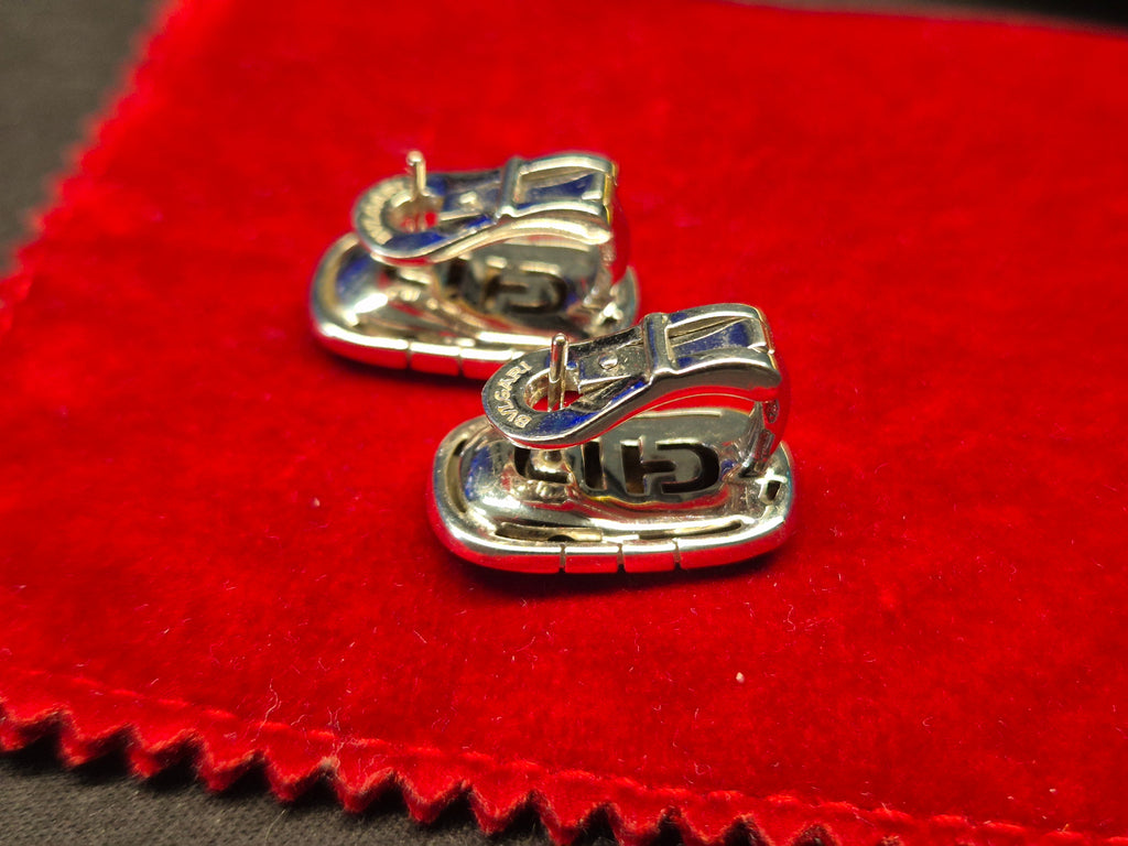 Bvlgari Parentesi 18K Weißgold Diamant Clip-Ohrringe Medium, guter Zustand