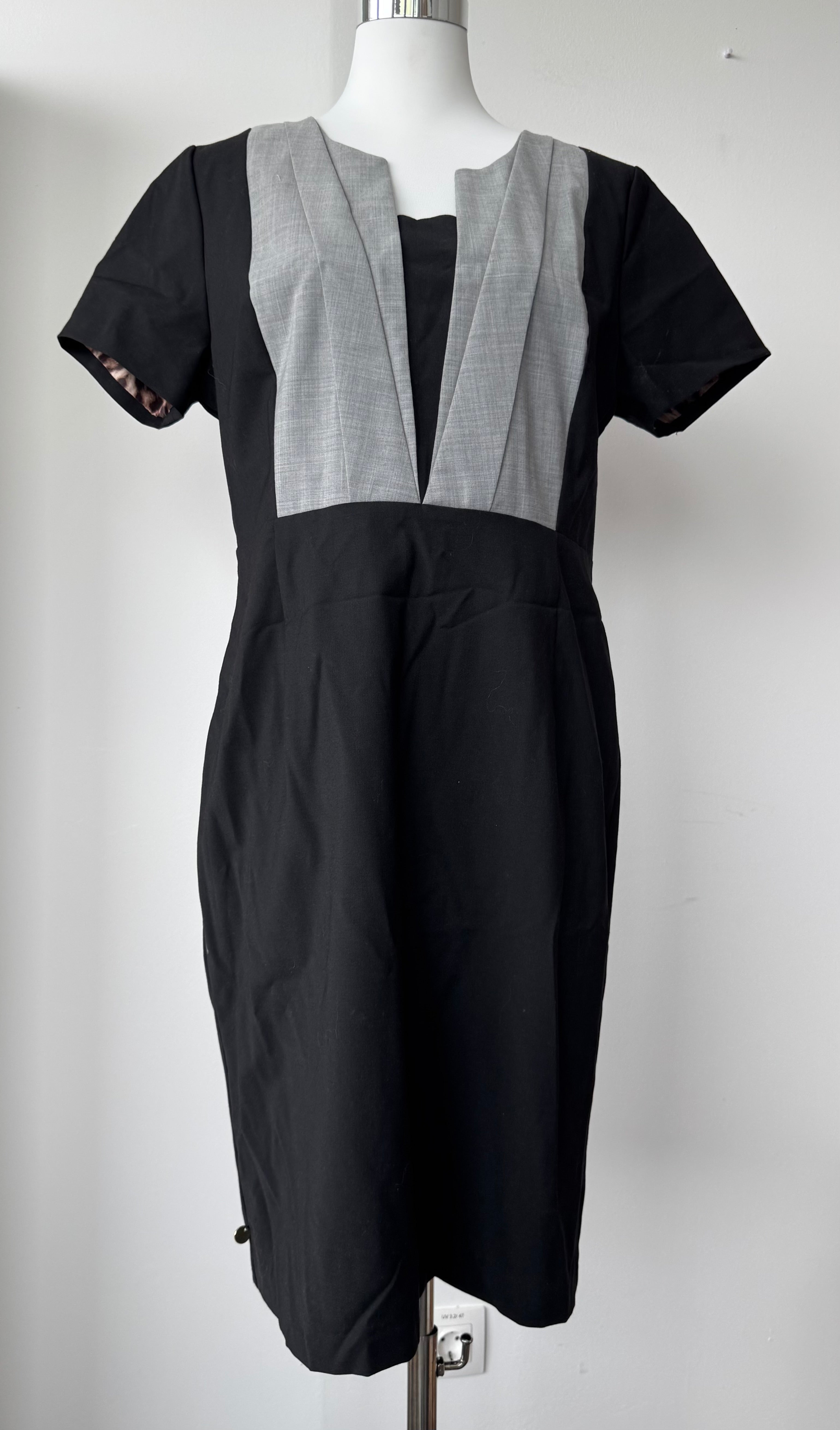 Benedikte Utzon Wardrobe Kleid XL – Schwarz/Grau, Wollmix, Sehr guter Zustand