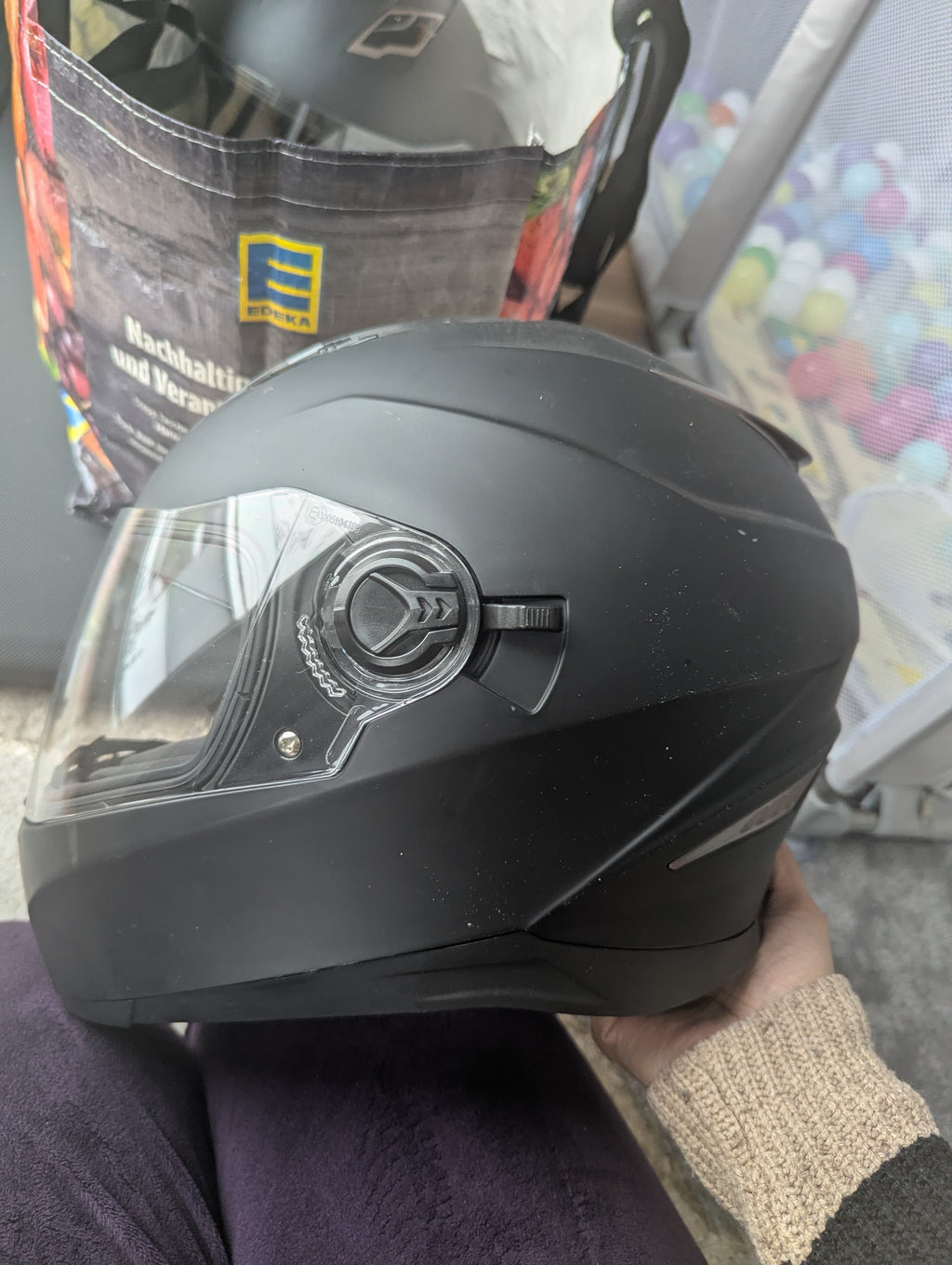 Sting FY-C19 Motorradhelm | Gr. M (57-58) | Matt Schwarz | Zustand: Gut