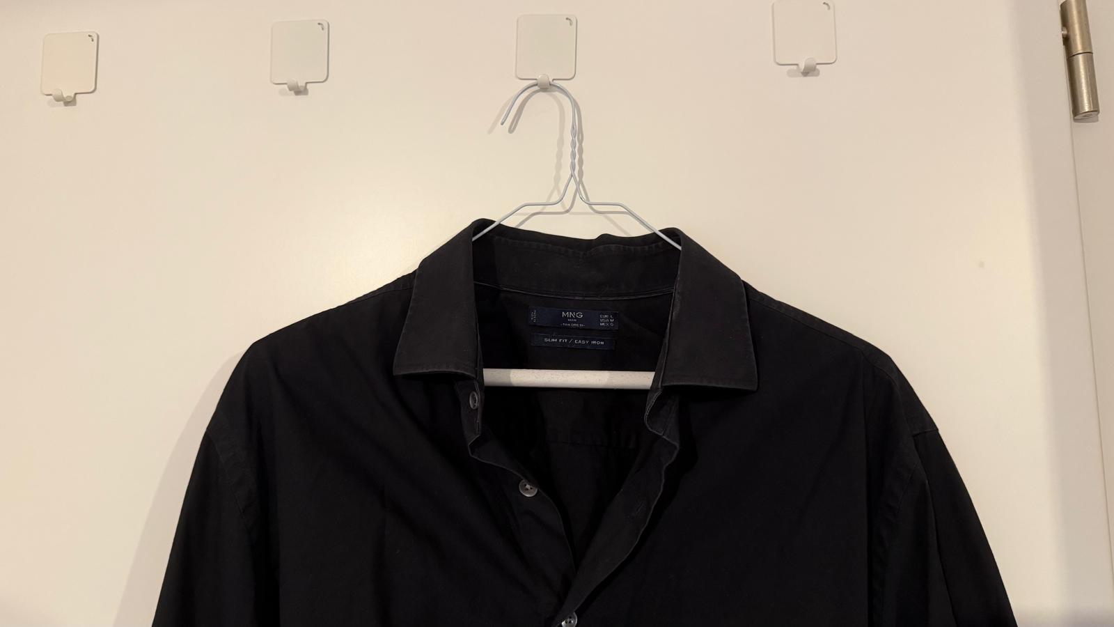 MNG MAN Slim Fit Hemd, Schwarz, Gr. L (EU)/M (US), Gebraucht