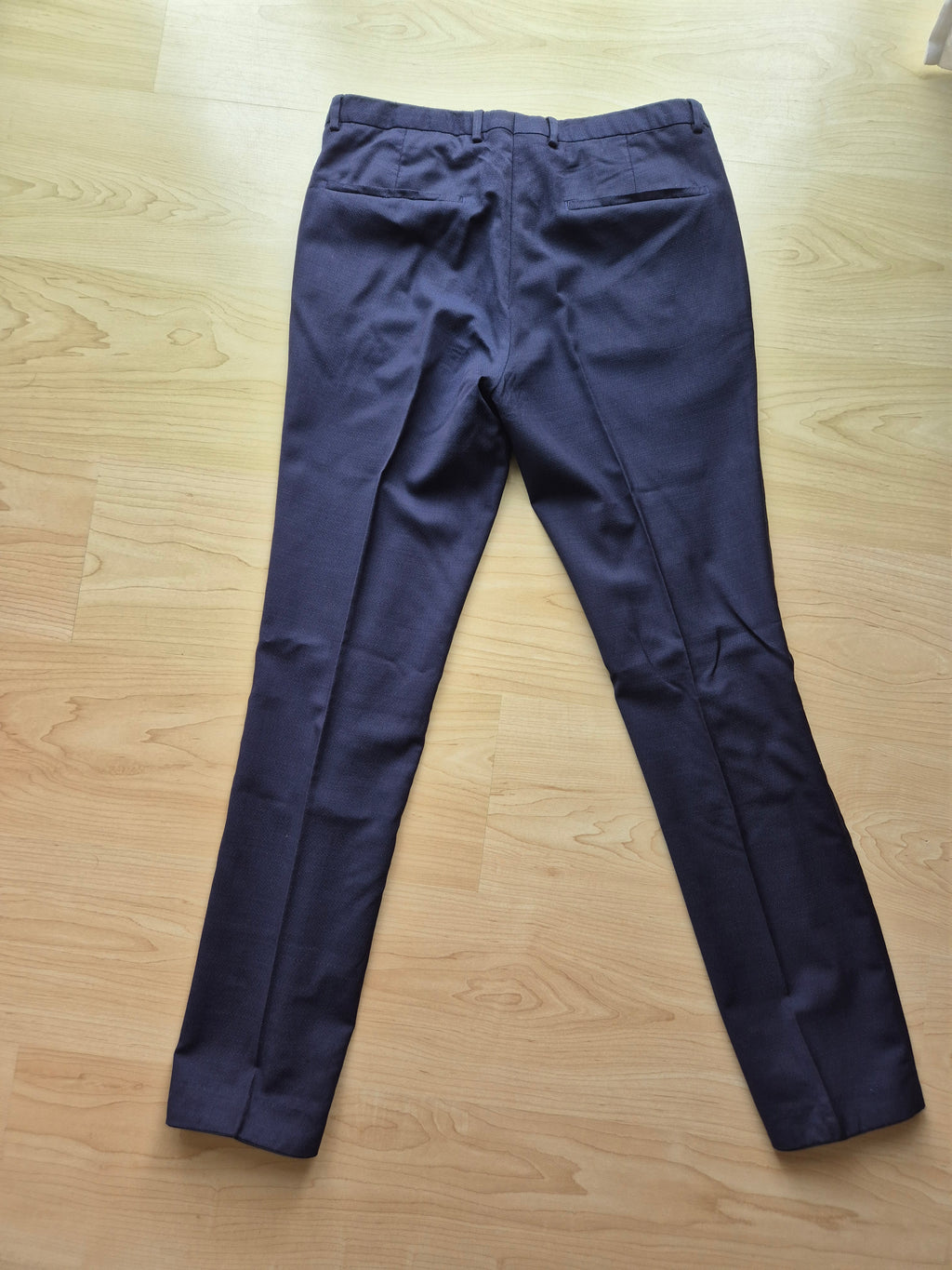 Hugo Boss Hesten182 Hose 48 Dunkelblau Schurwolle Extra Slim Fit Gut