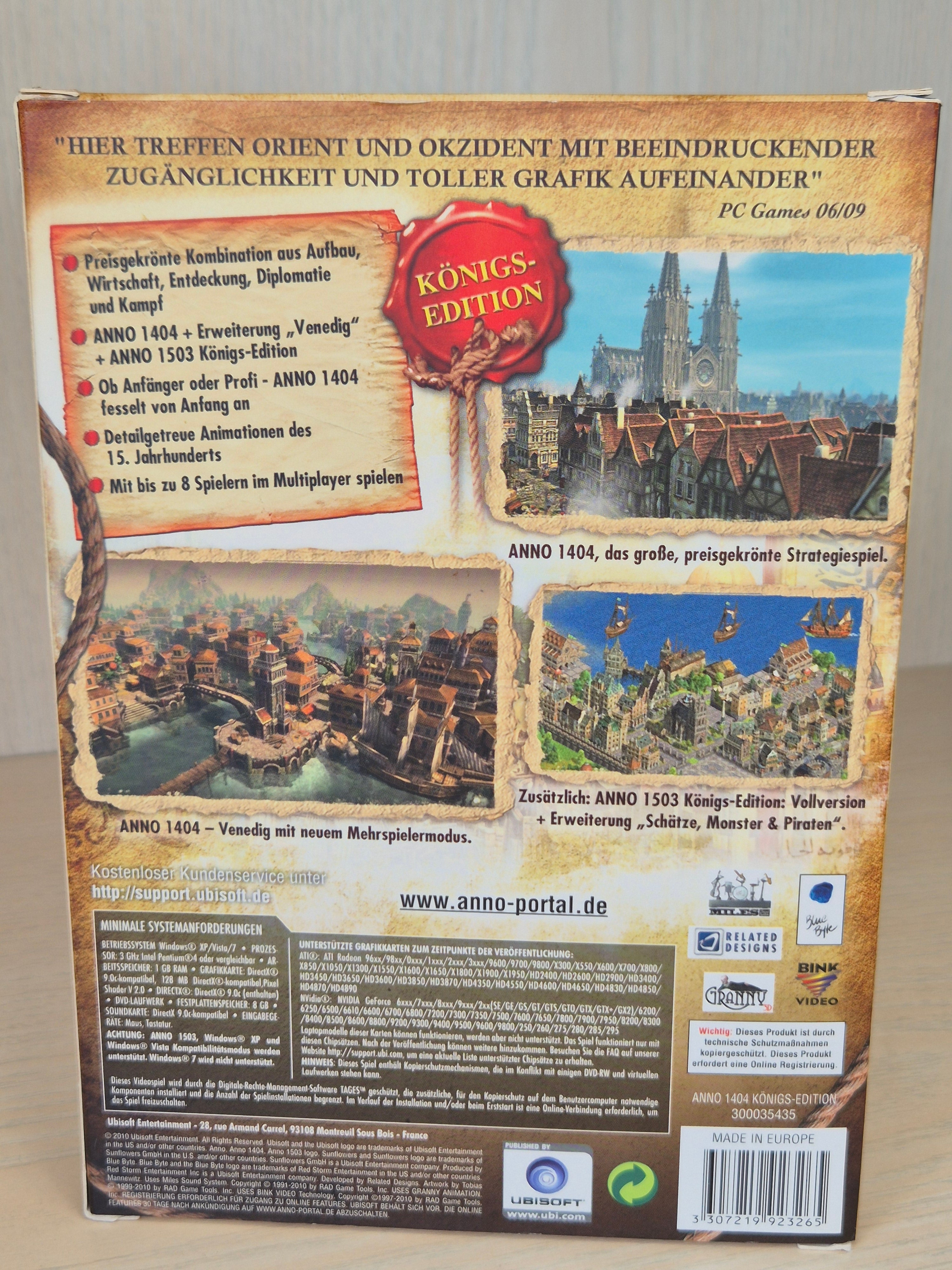 Anno 1404 King’s Edition (PC DVD, German/English) Complete, Very Good Condition