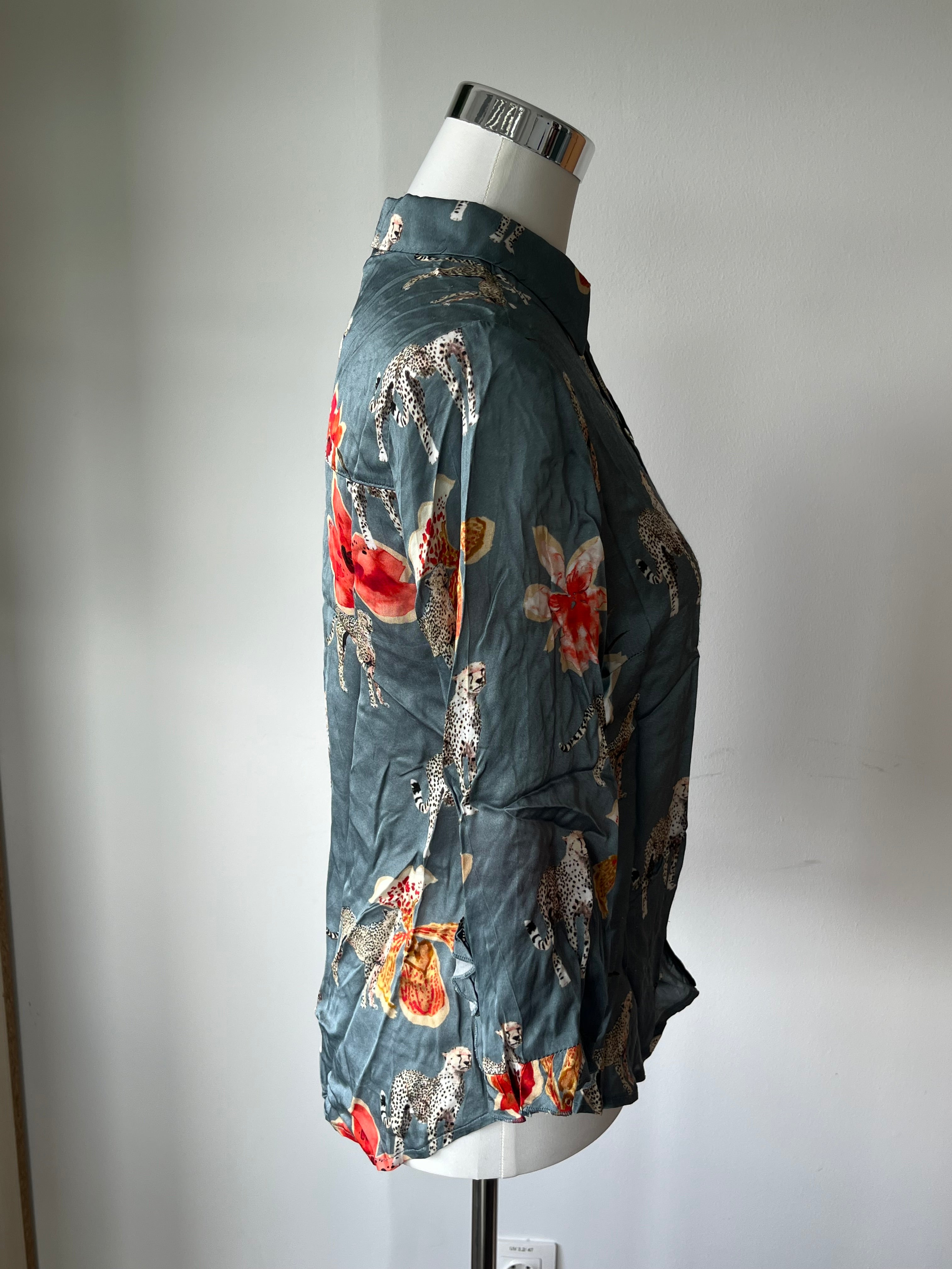Summum Woman Bluse Gr. 36 – Blumen & Animalprint, Viskose, sehr gut