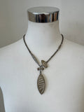 Konplott Leaf Pendant Long Necklace Silver Tone Metal 80-90cm Normal Use