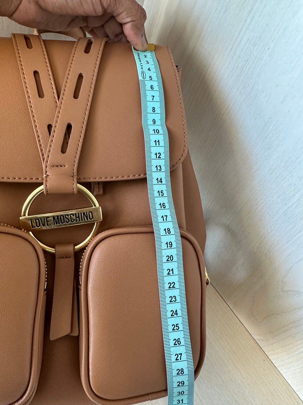 Love Moschino Multipocket Rucksack – cognac, sehr guter Zustand, Medium
