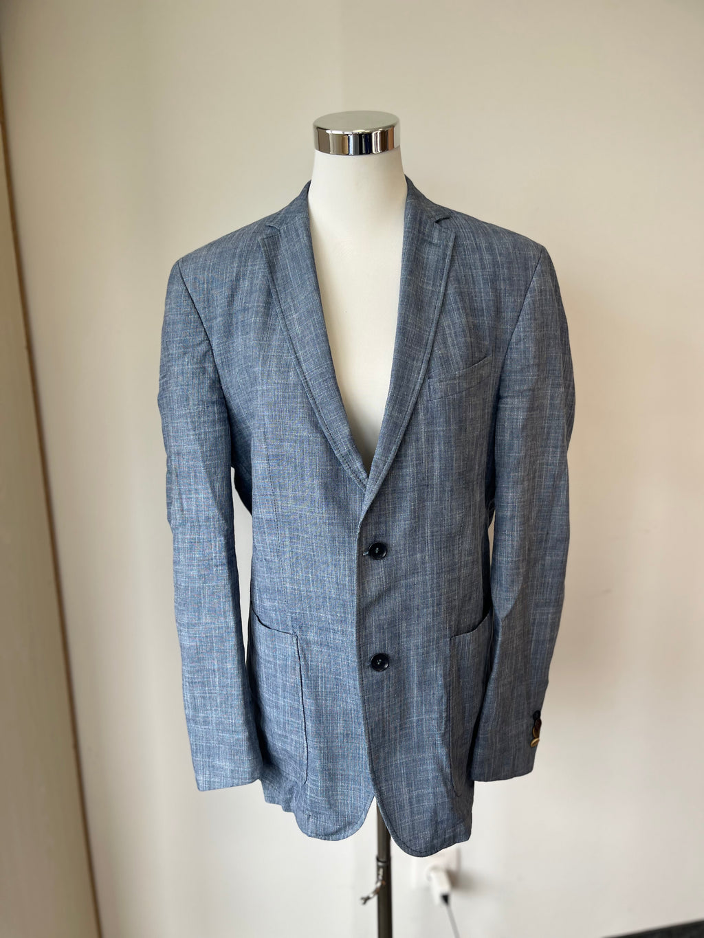 CG Tedrick SV Blazer – Gr. 50, Blau, Wolle/Baumwolle/Leinen, Guter Zustand