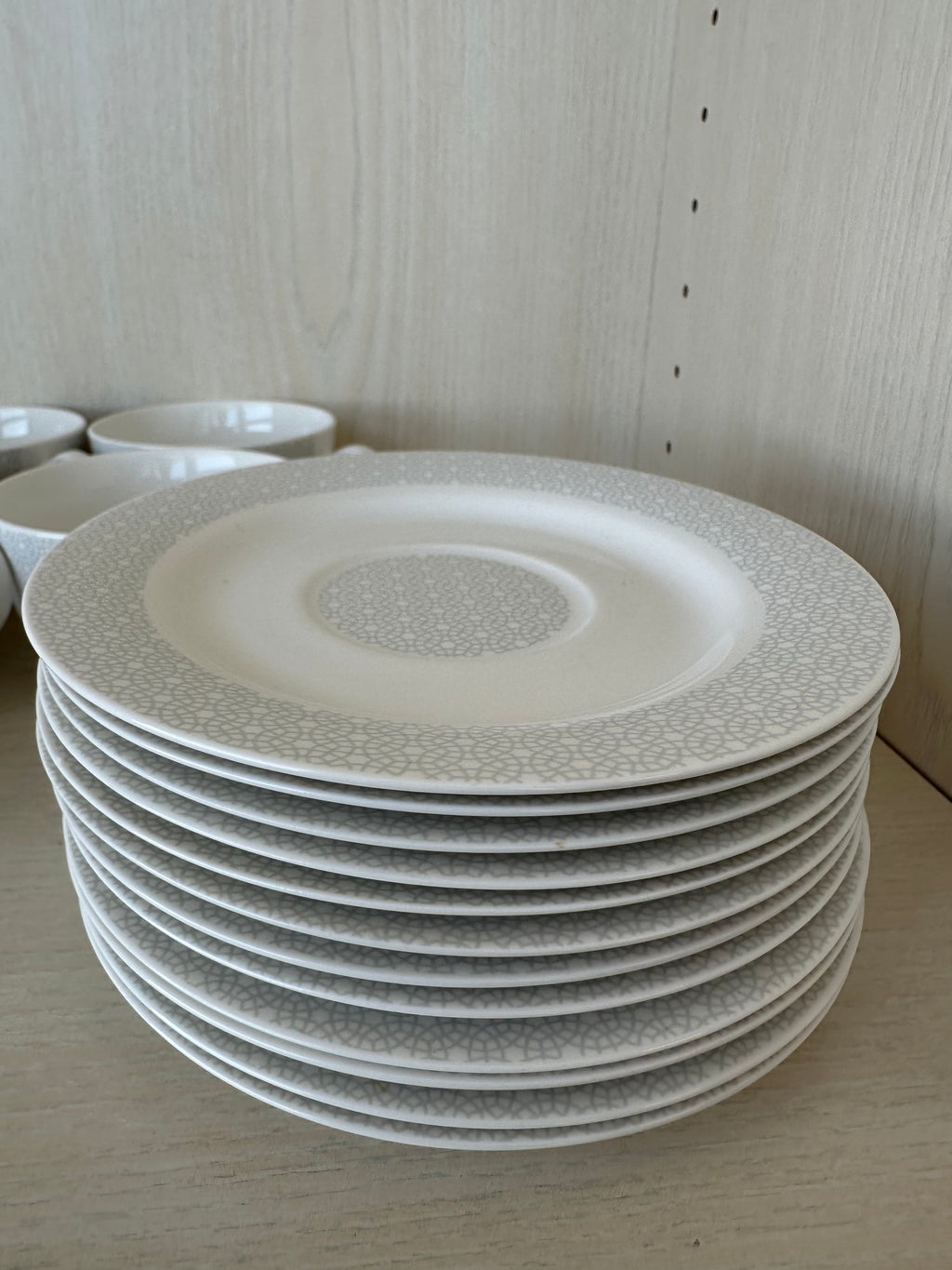 KHG Vesuvio Kaffeeset 24-tlg. – 12 Tassen & Untertassen, wie neu, Offwhite