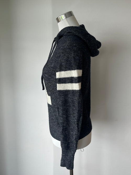 Abercrombie & Fitch Varsity Knit Hoodie XS – Navy mit großem „A“