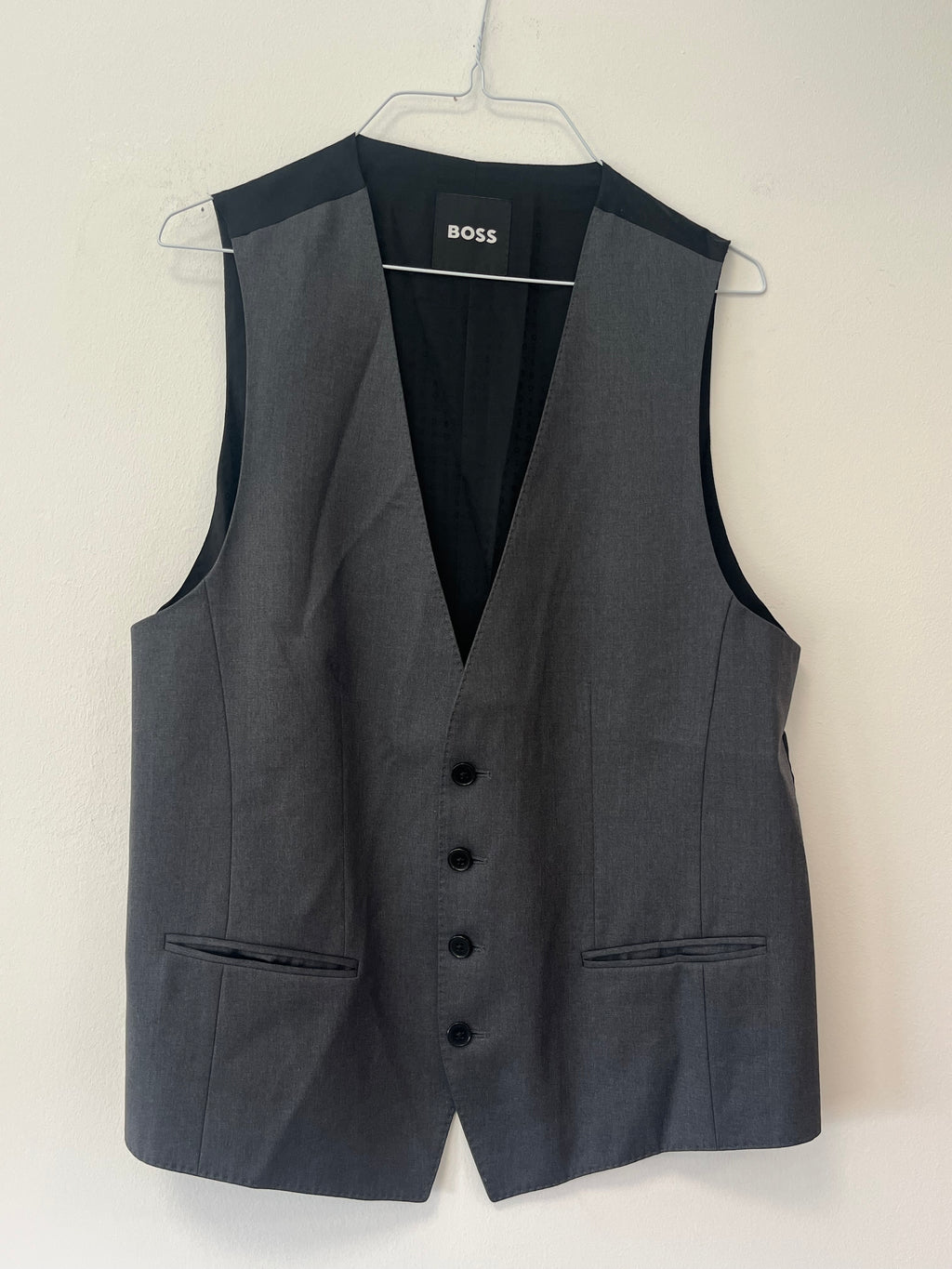 Hugo Boss Herren Anzug 3-teilig Grau, Sakko, Weste & Hose, Gr. 42R, Top Zustand