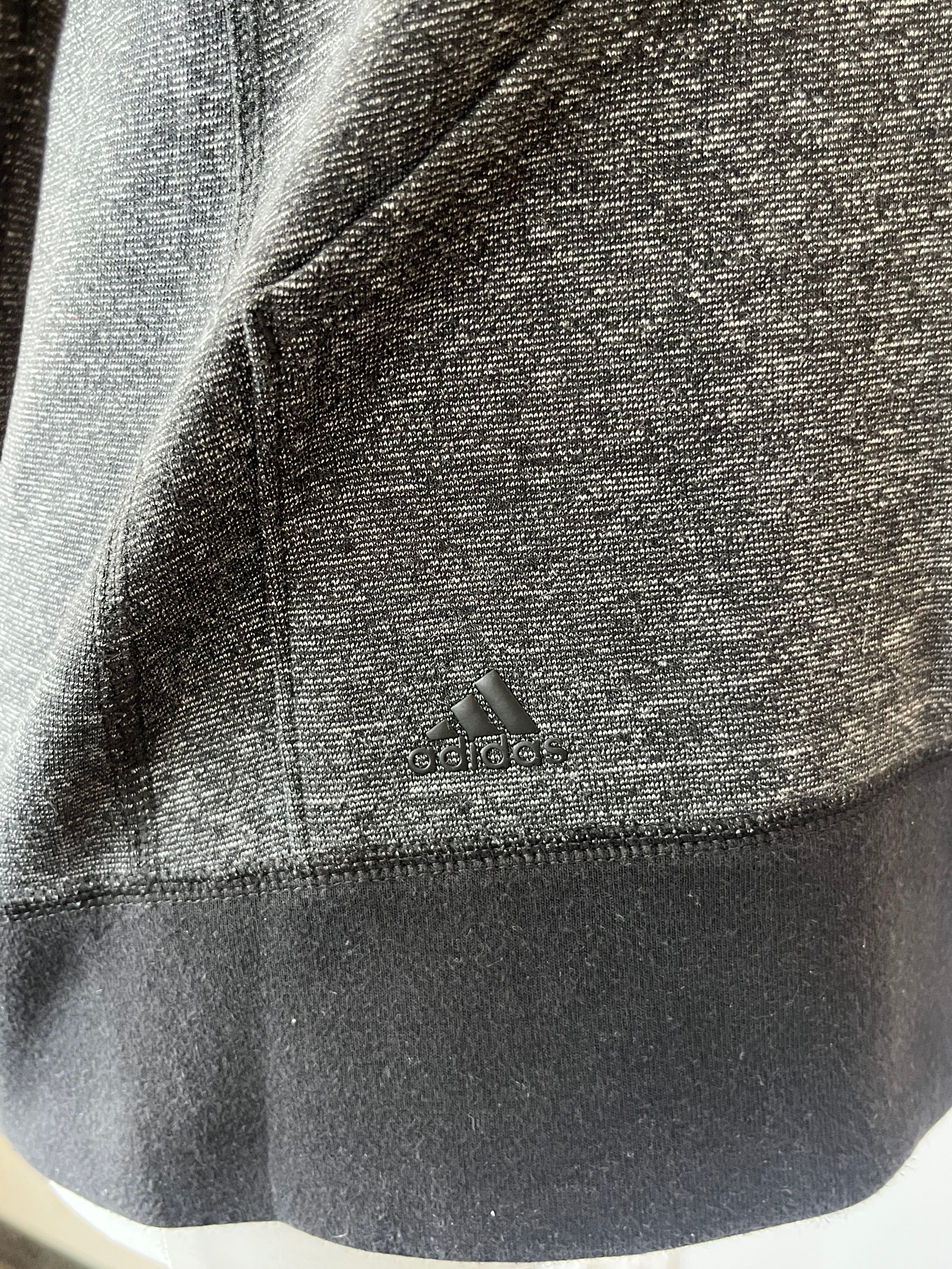 Adidas Performance Full-Zip Jacket, Medium, Heathered Black, Very Good Condition
