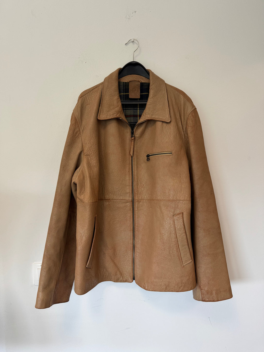 Dolce & Gabbana Herren Lederjacke Gr. 50 Cognac 100% Leder Sehr Gut