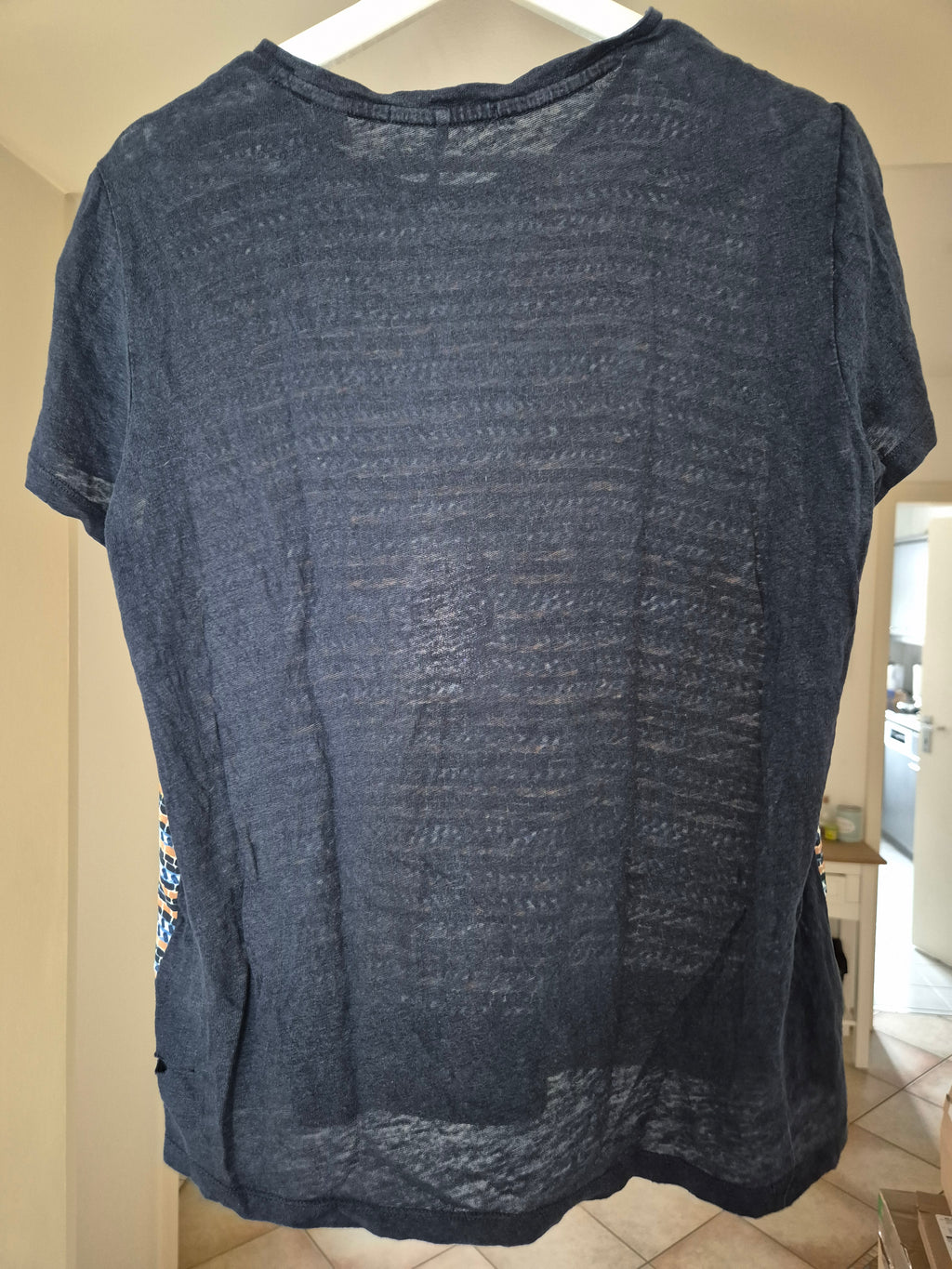 Scotch & Soda Raffia Town Damen T-Shirt XS Blau/Orange Leinen – Gut