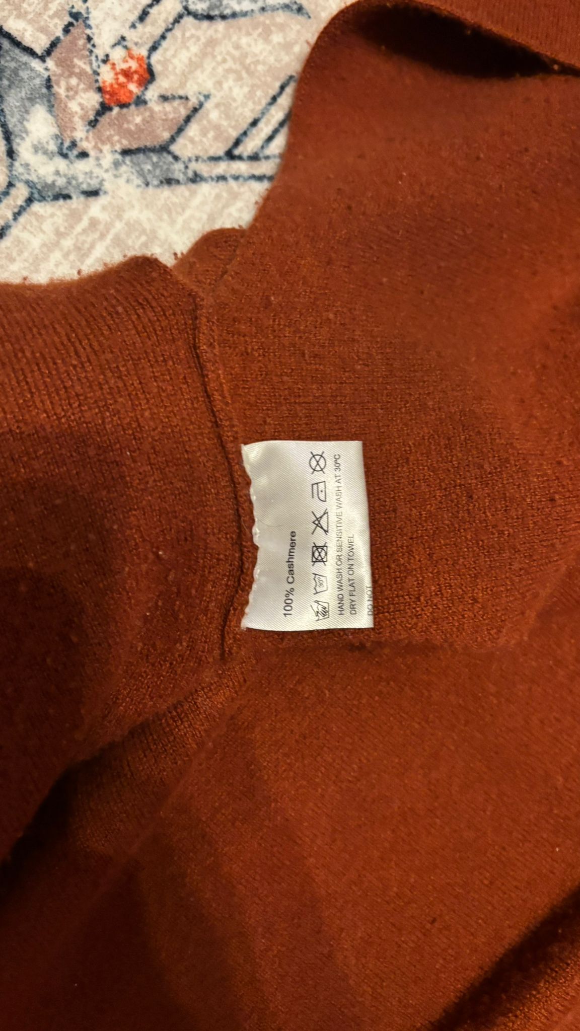 100% Kaschmir Decke Large Rost – Weich & Gemütlich, Guter Zustand