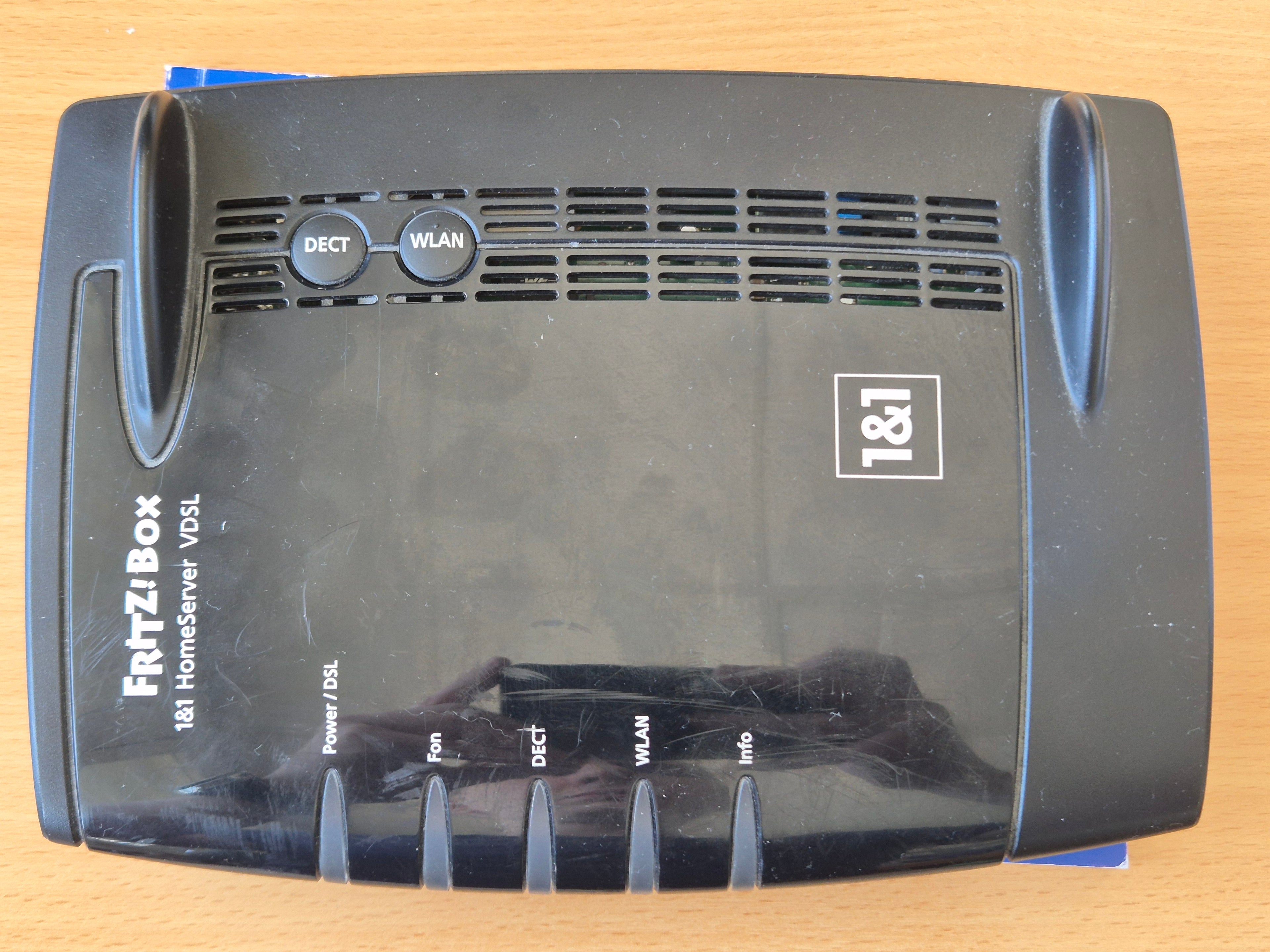 1&1 HomeServer VDSL (wie FRITZ!Box 7362 SL), Schwarz, voll funktionsfähig, Zubehör