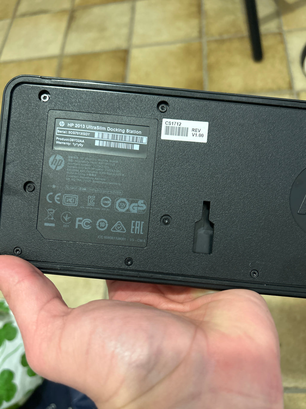 HP UltraSlim Docking Station D9Y32AA Black Compact incl. 65W Power Supply