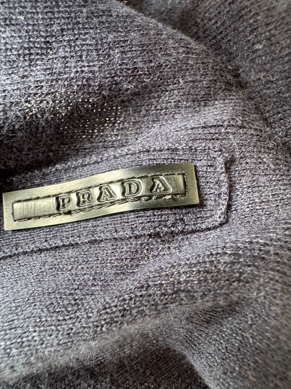 Prada Herren Pullover Navy Merino Wolle Rundhals Gr. 48 Gebraucht