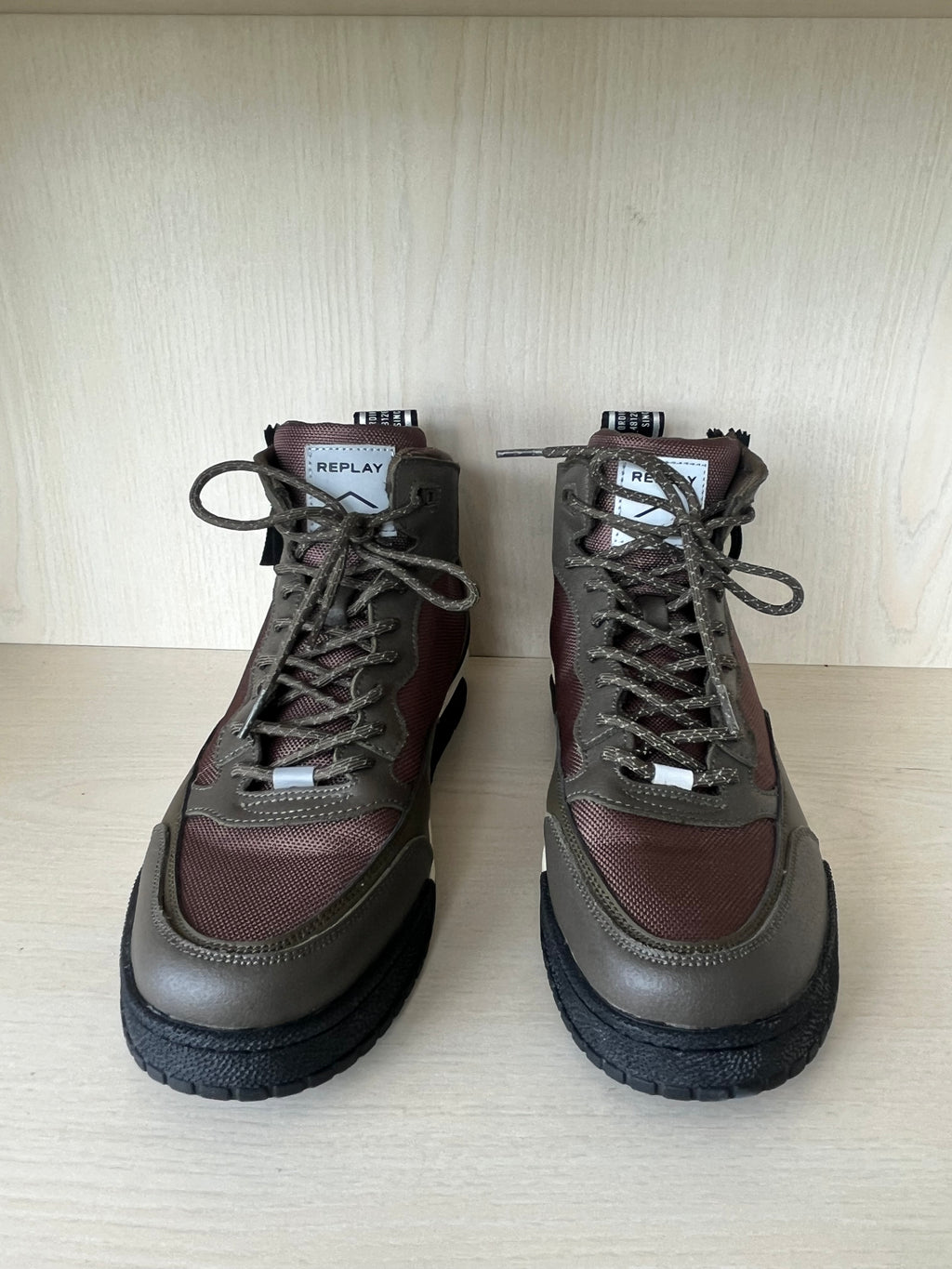 Replay Astro Spectre High-Top Sneaker Braun/Olive, Gr. 44, Sehr guter Zustand