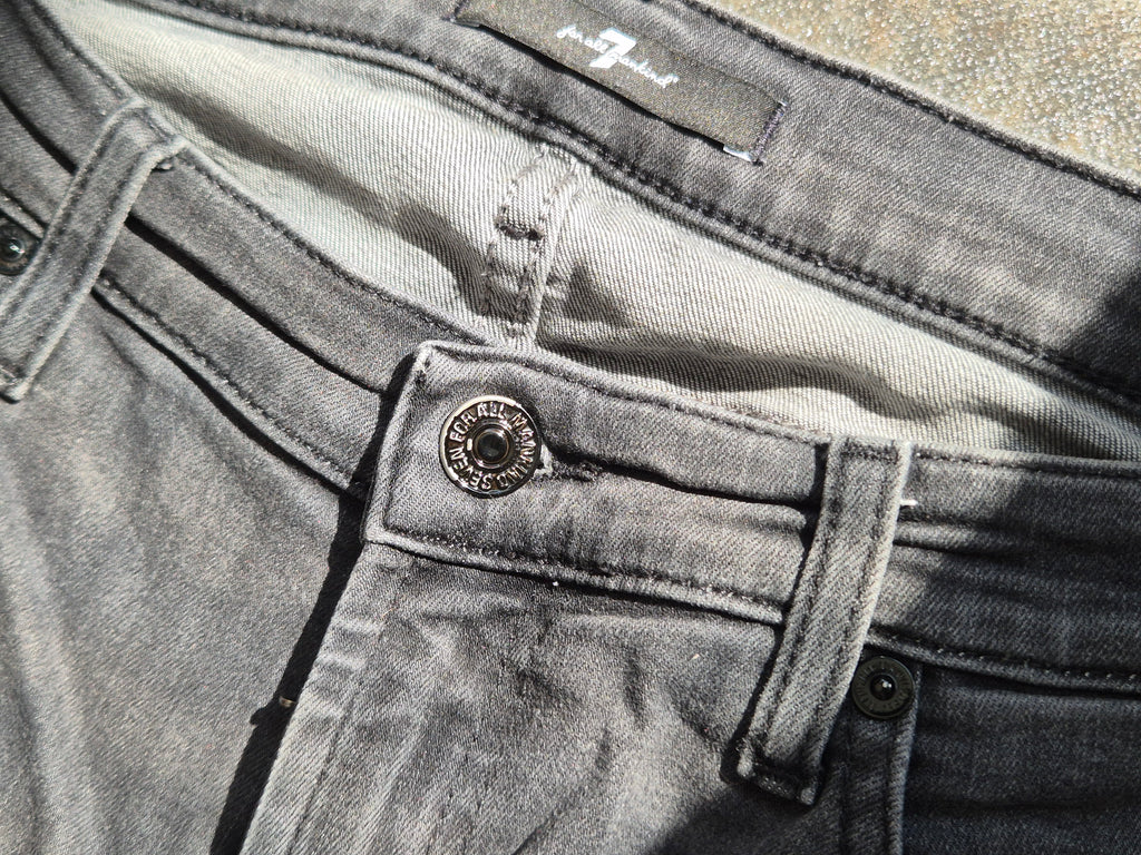 7 For All Mankind The Skinny Slim Illusion Jeans, Gr. 29, Grau, Sehr Gut