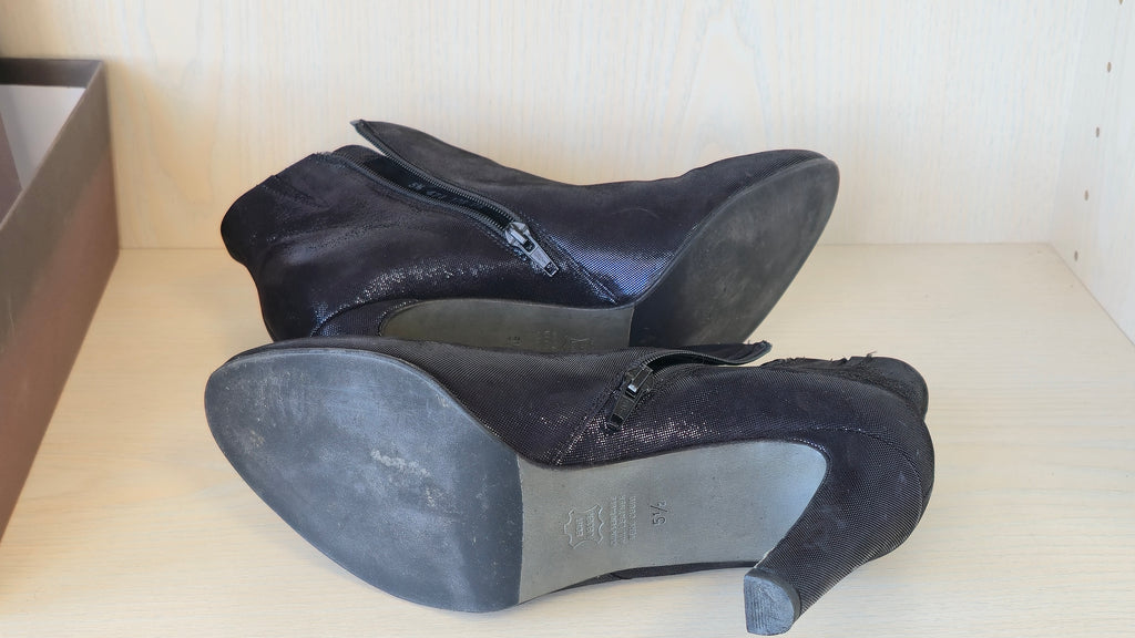 Kennel & Schmenger Keil Stiefeletten | 38,5 | Schwarz Veloursleder | Gut | Box
