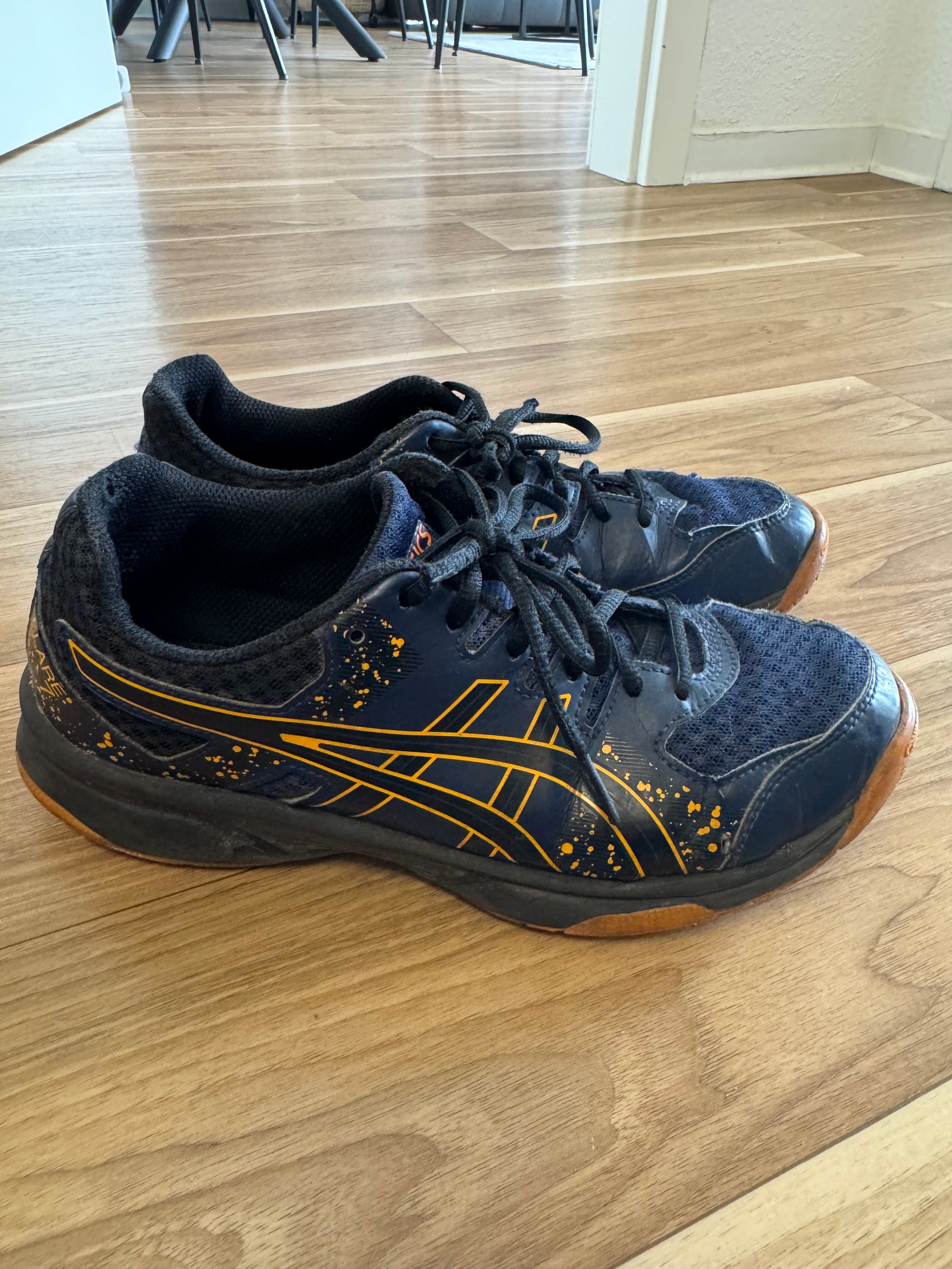 ASICS Gel-Flare 7 Volleyballschuhe | EU 35.5 | Blau/Schwarz-Gelb | guter Zustand