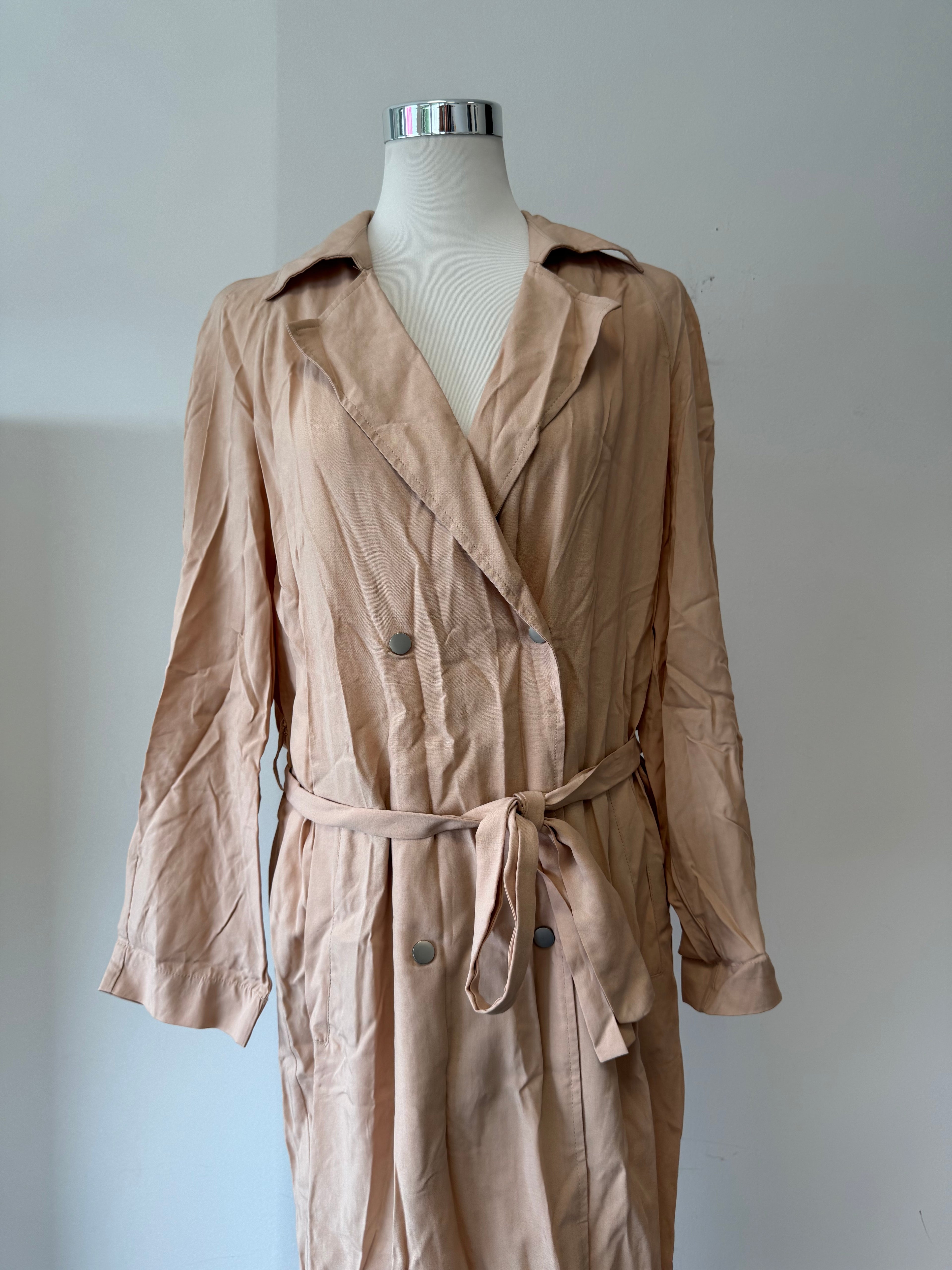 ZARA Basic Trenchcoat – Größe M – Beige, Gürtel, sehr guter Zustand