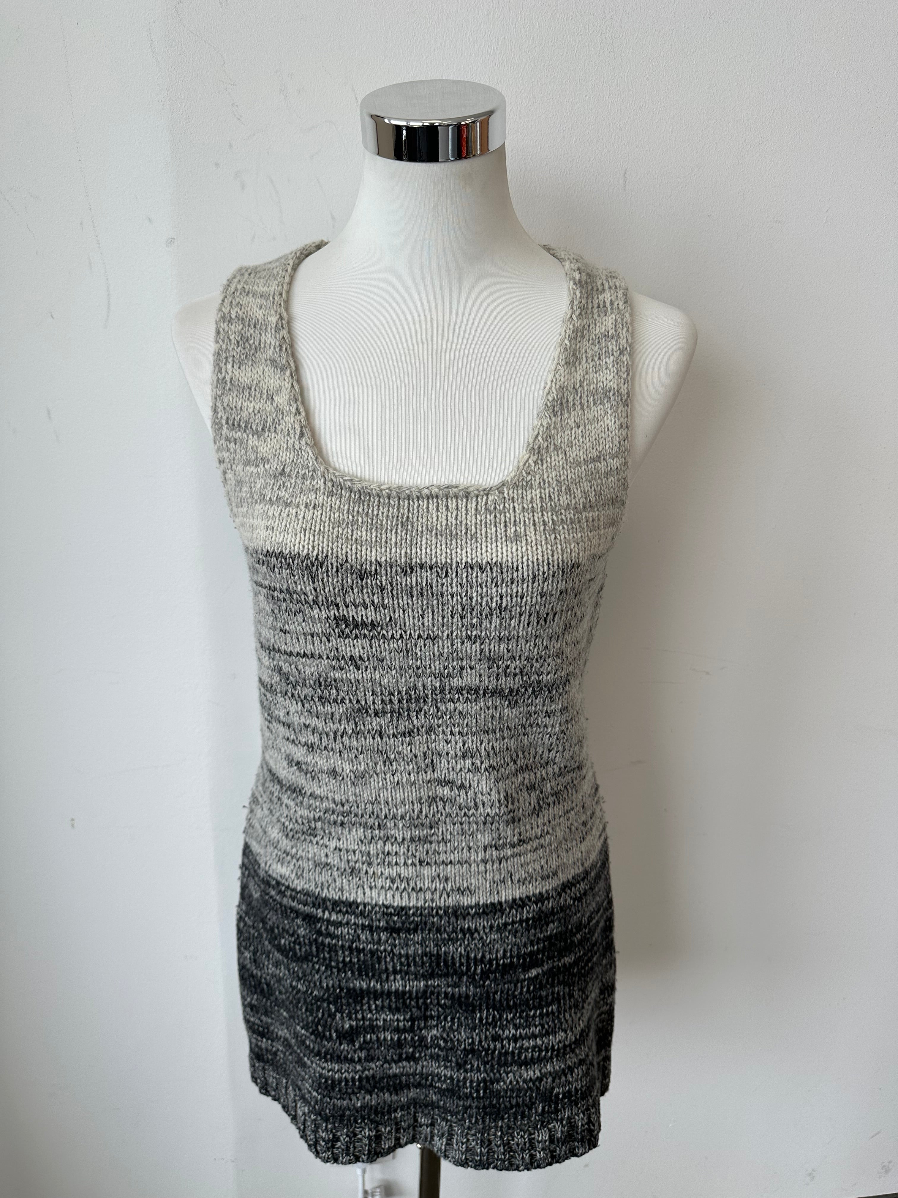 D&G Dolce & Gabbana Wool Sleeveless Tunic Vest L – Gray Gradient, Very Good