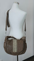 Liebeskind Berlin Vintage Leather Messenger Bag Taupe 40x28x10cm Poor Condition
