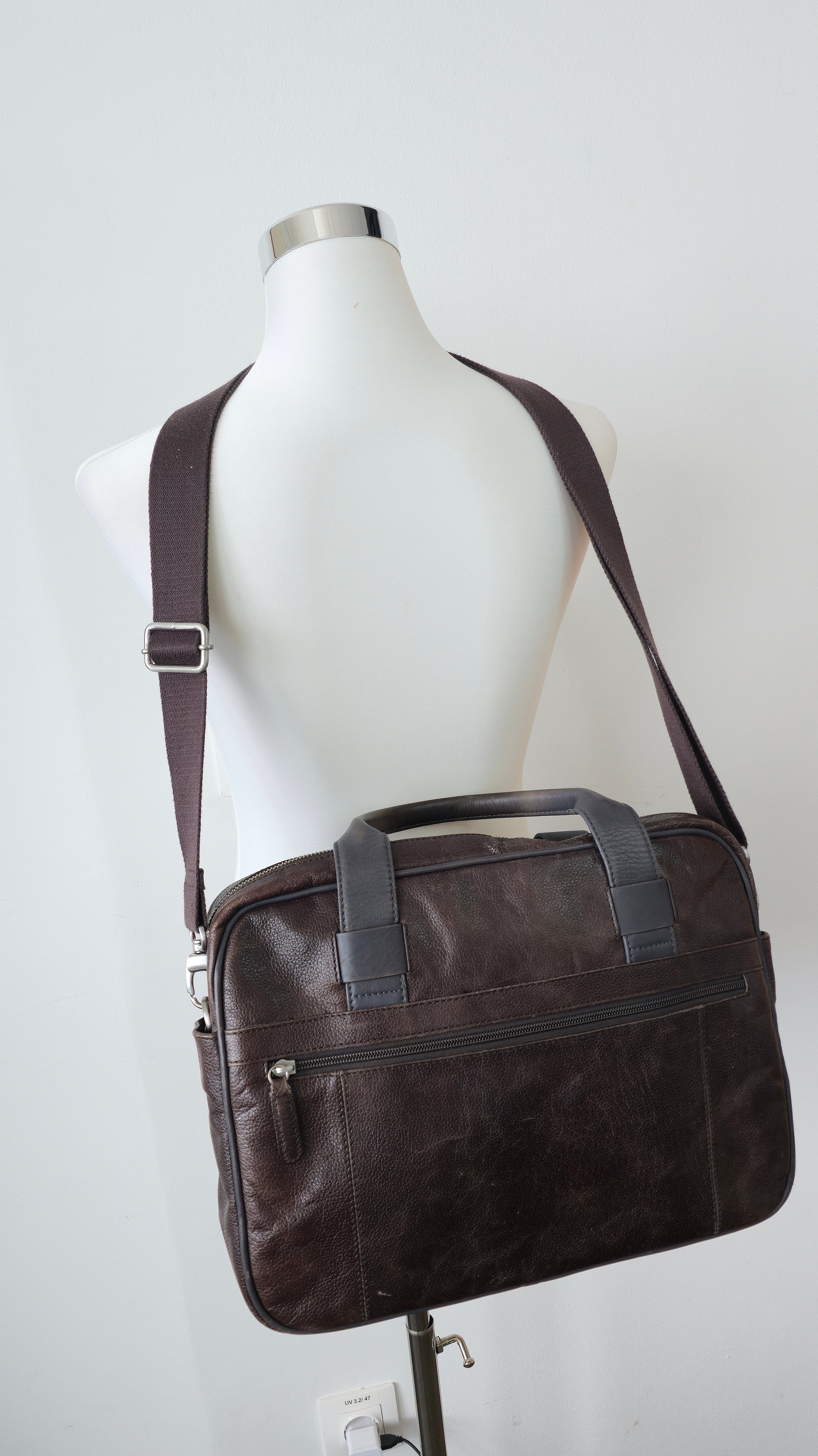 Rover & Lakes Leder Aktentasche – Dunkelbraun, Sehr Guter Zustand, 40x30x9cm