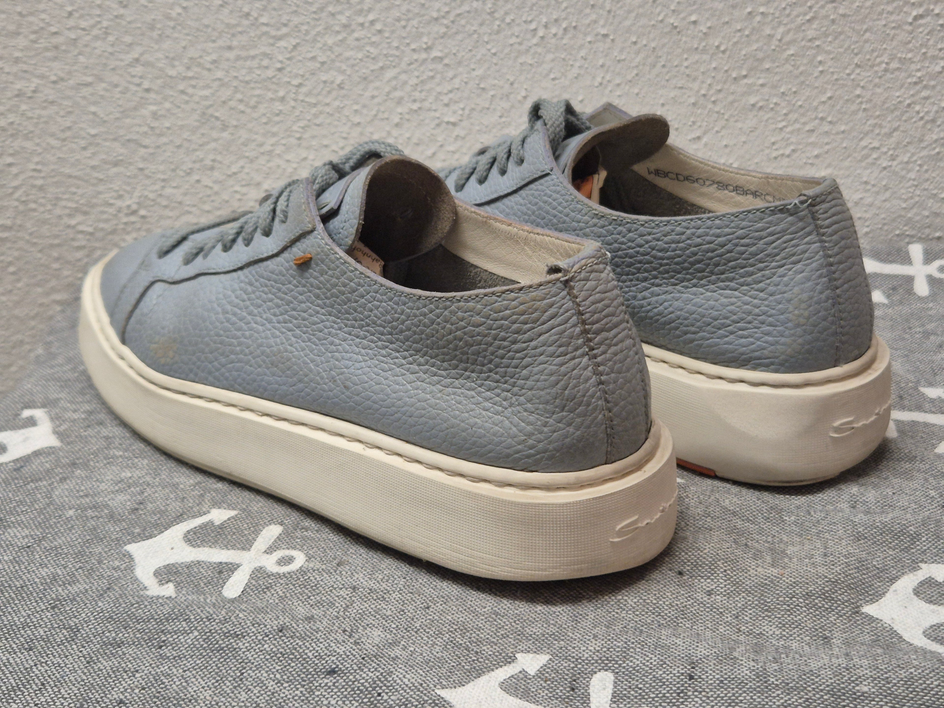 Santoni Iconic Low-Top Sneaker Damen EU 37 Blau – Made in Italy, Zustand: Stark genutzt