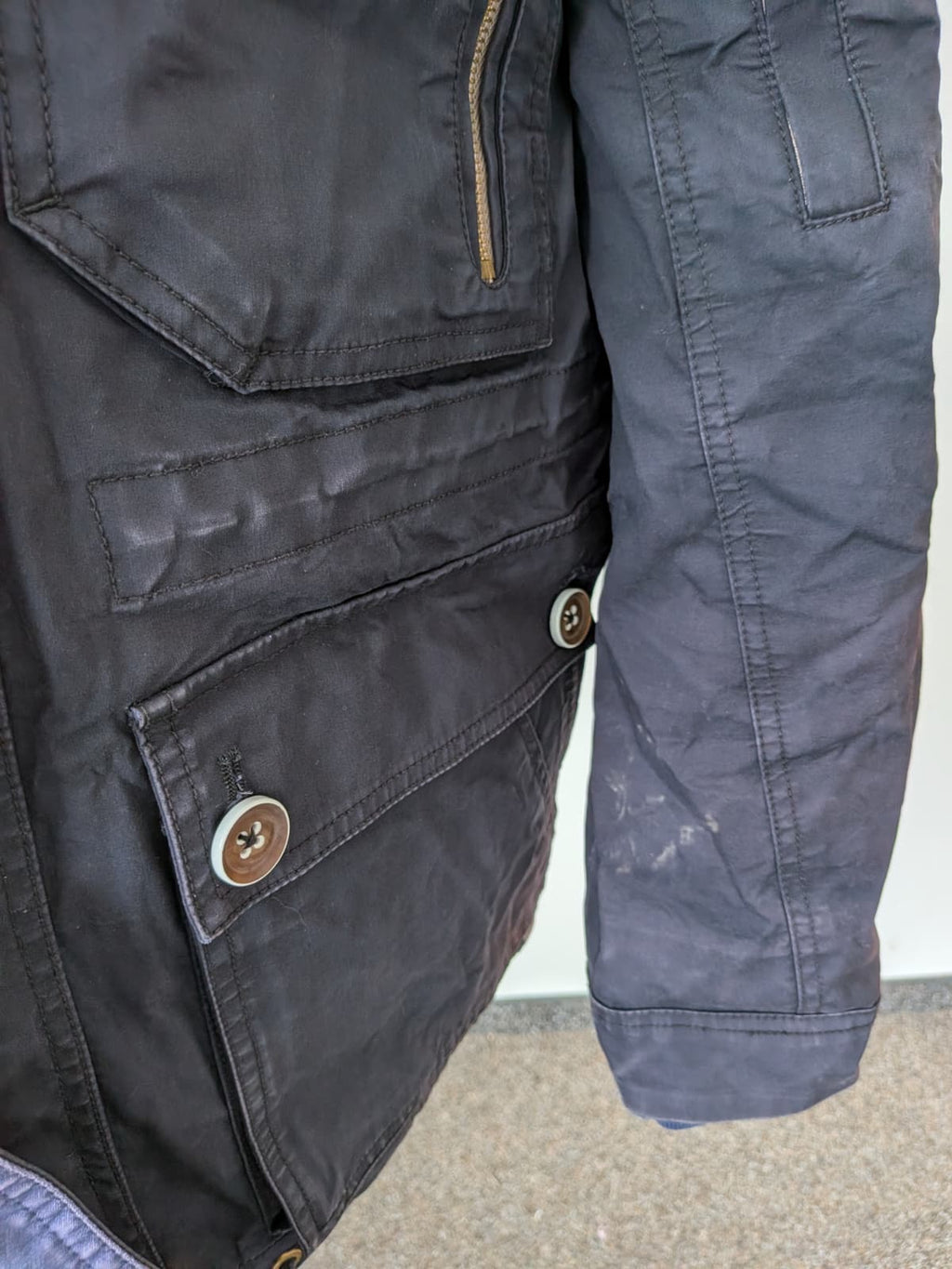 Matinique Herren Parka – Baumwollmix, Navy, Größe M, Guter Zustand