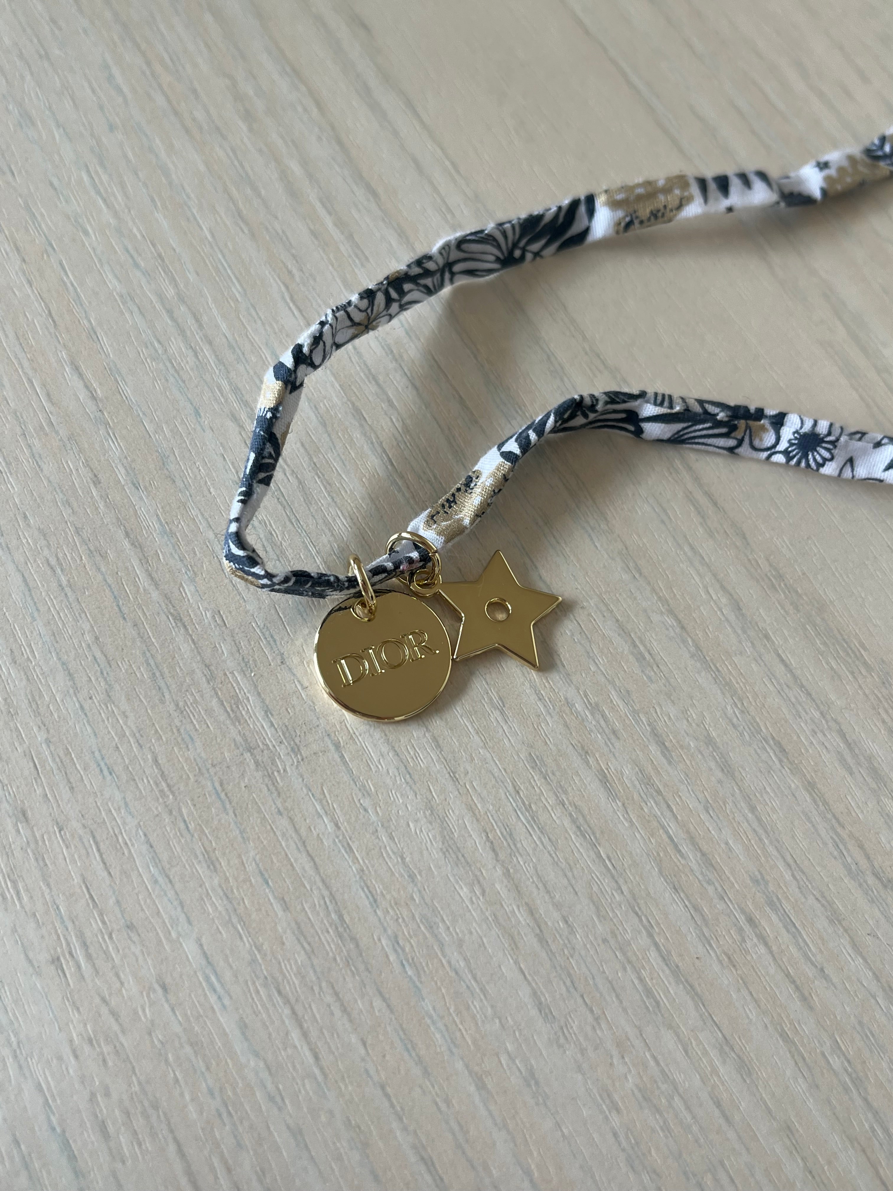Dior Golden Star Charm Necklace/Bracelet, Navy/Gold, One Size, Very Good