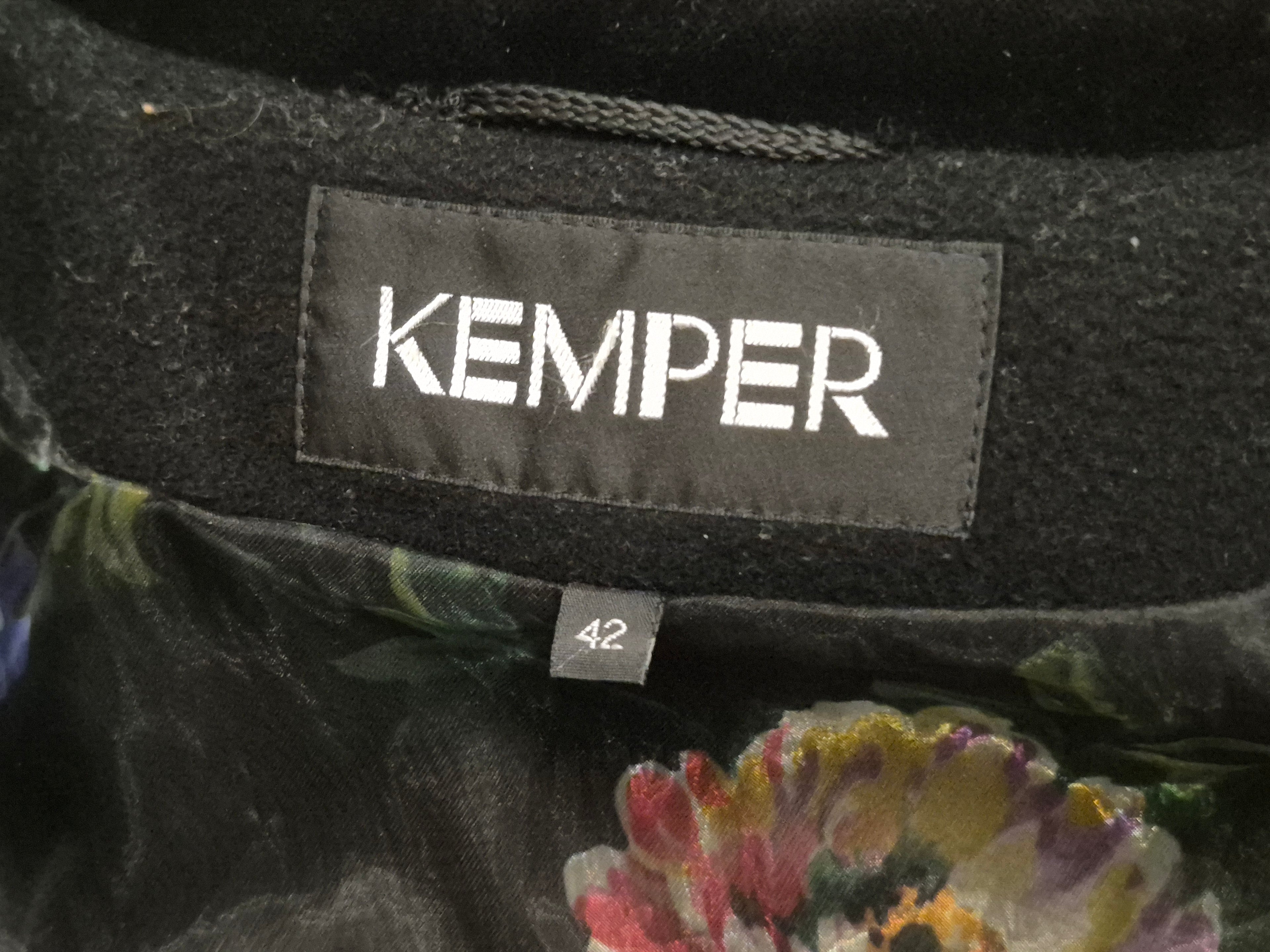Kemper Mantel – Schurwolle & Kaschmir, Schwarz, Gr. 42, Guter Zustand