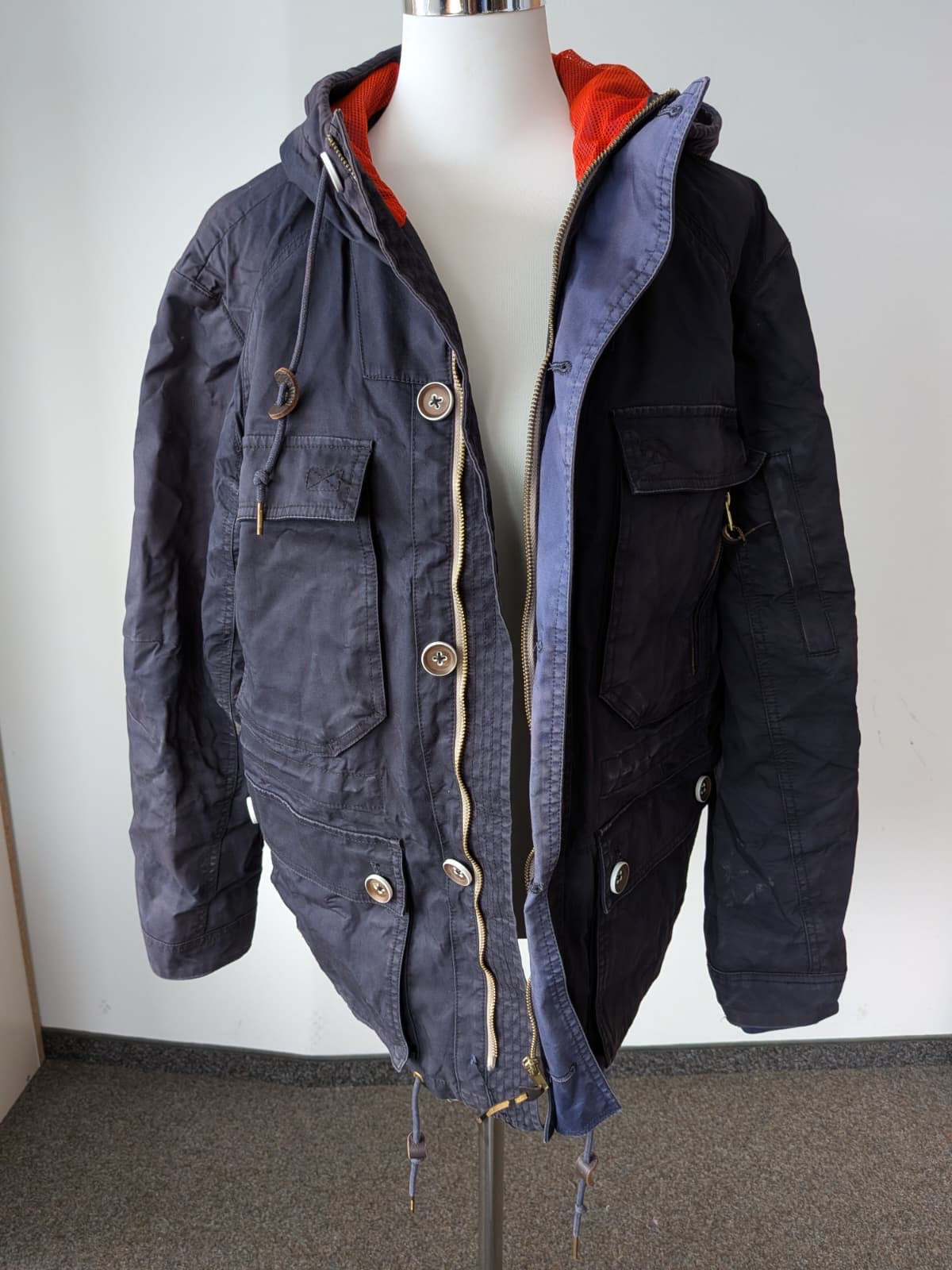 Matinique Herren Parka – Baumwollmix, Navy, Größe M, Guter Zustand