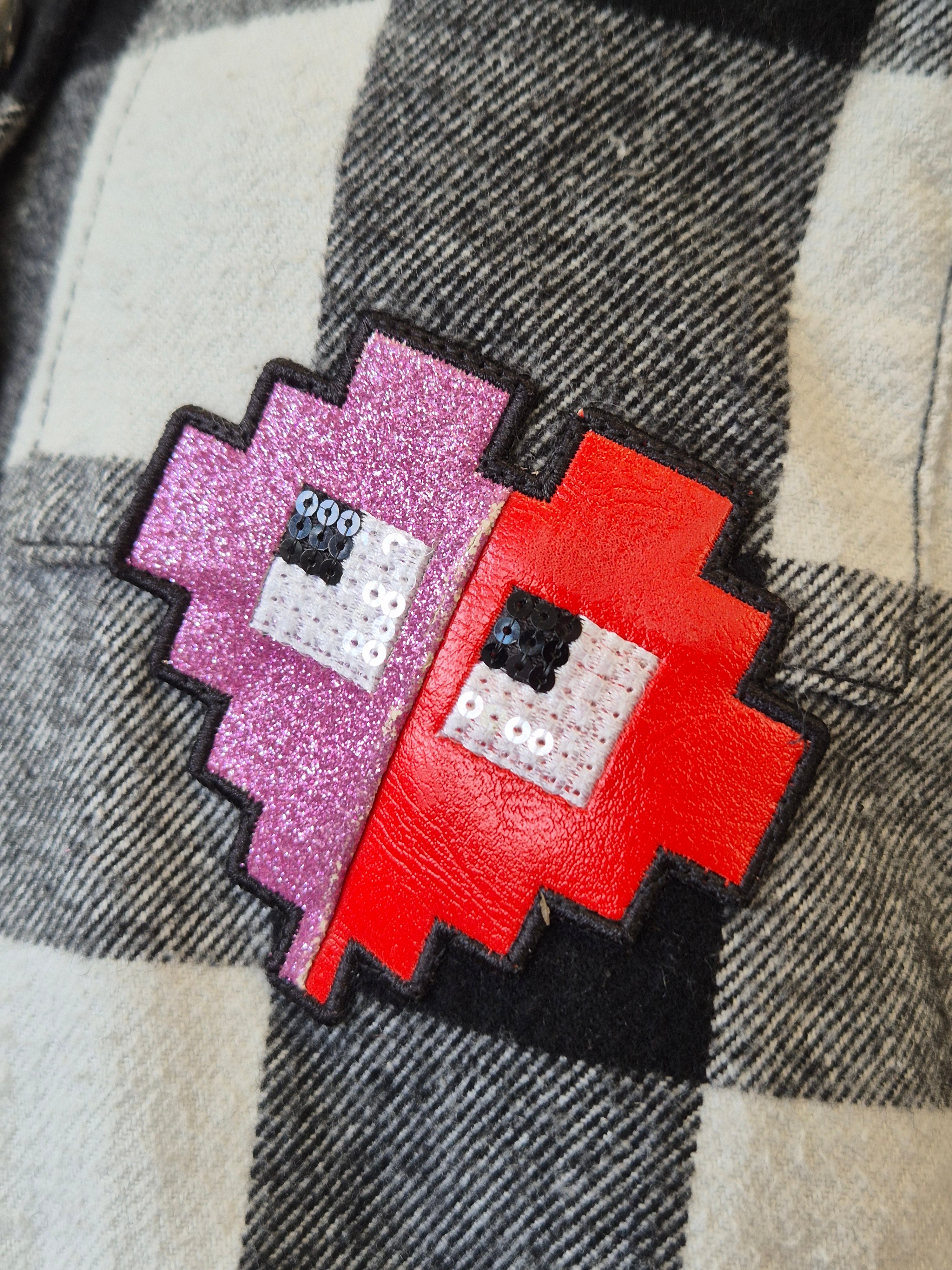 ICE PLAY „Pixel Heart“ Karojacke, Gr. S, Schwarz/Weiß, Sehr guter Zustand