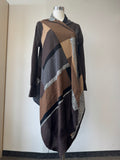 DKNY Color-Block Sequin Open-Front Cardigan Brown/Grey Size S Good Condition