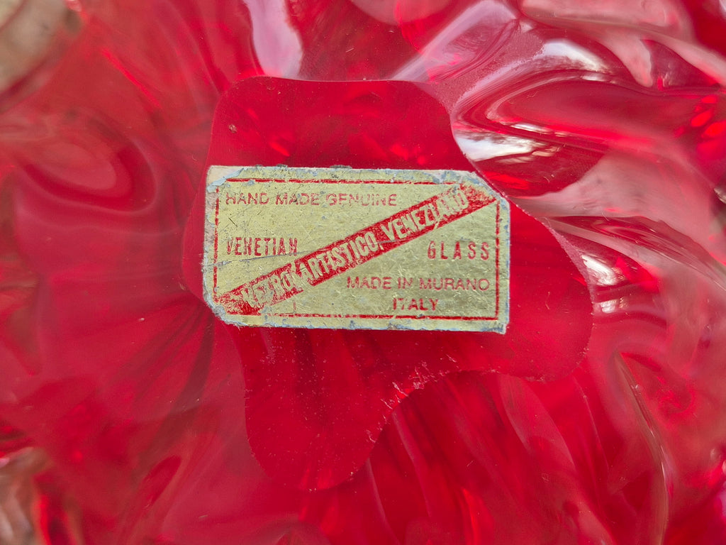 Murano Glass Bowl | Ruby Red | Vetreria Artistica Veneziana | Labeled | 12cm