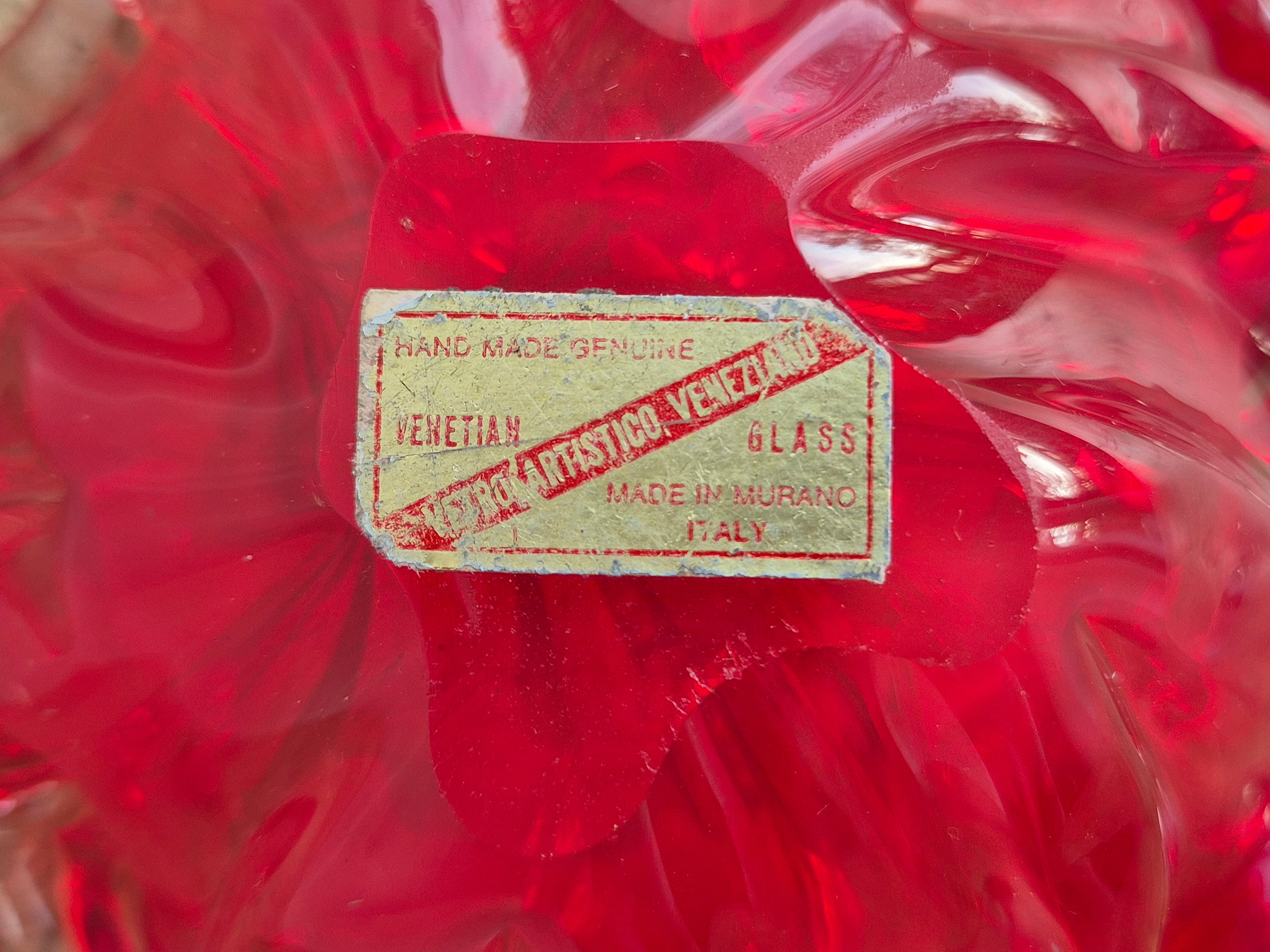 Murano Glass Bowl | Ruby Red | Vetreria Artistica Veneziana | Labeled | 12cm