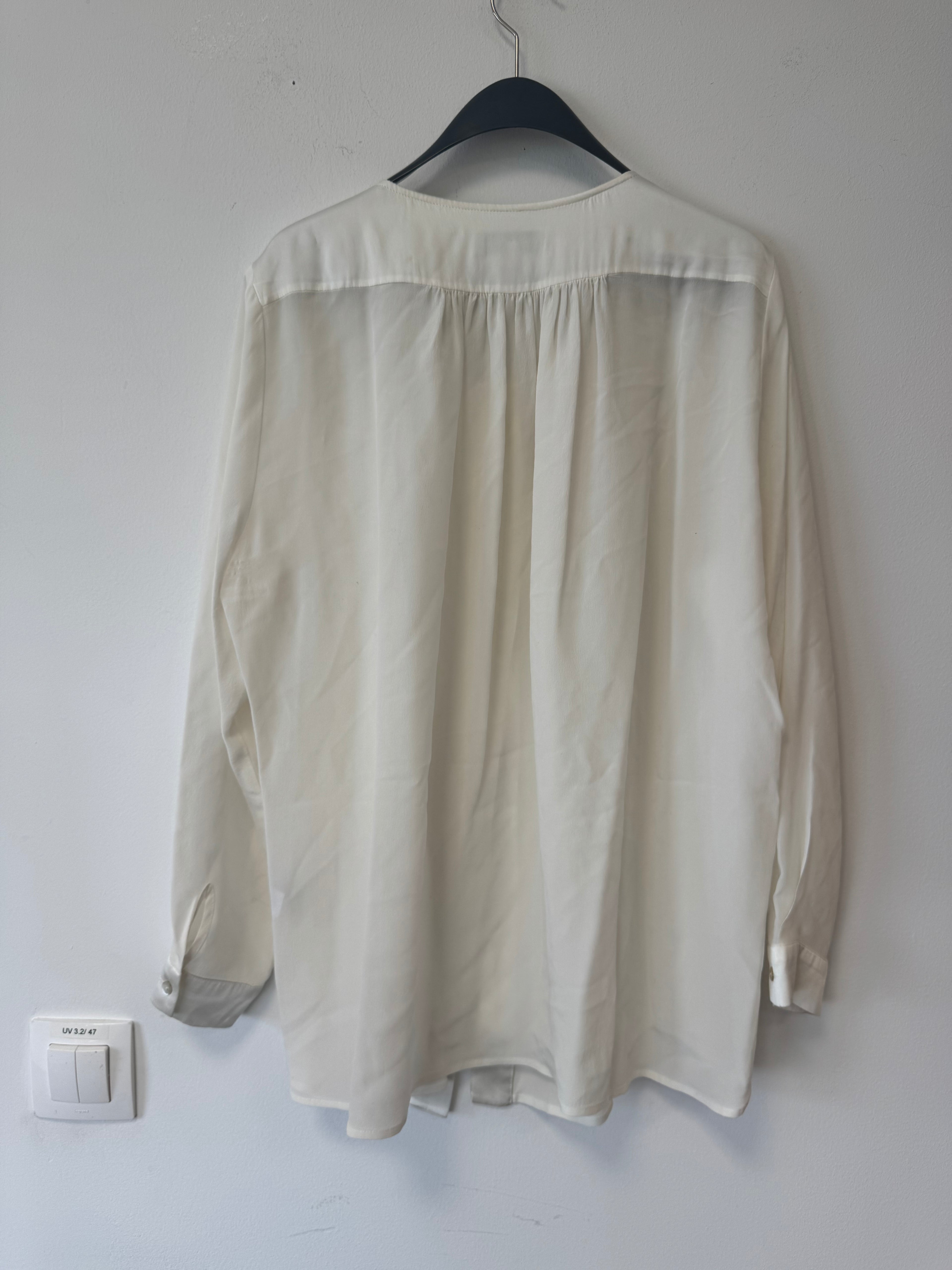 100% Seidenbluse von Nadine H, Größe 42/L, Off-White, guter Zustand