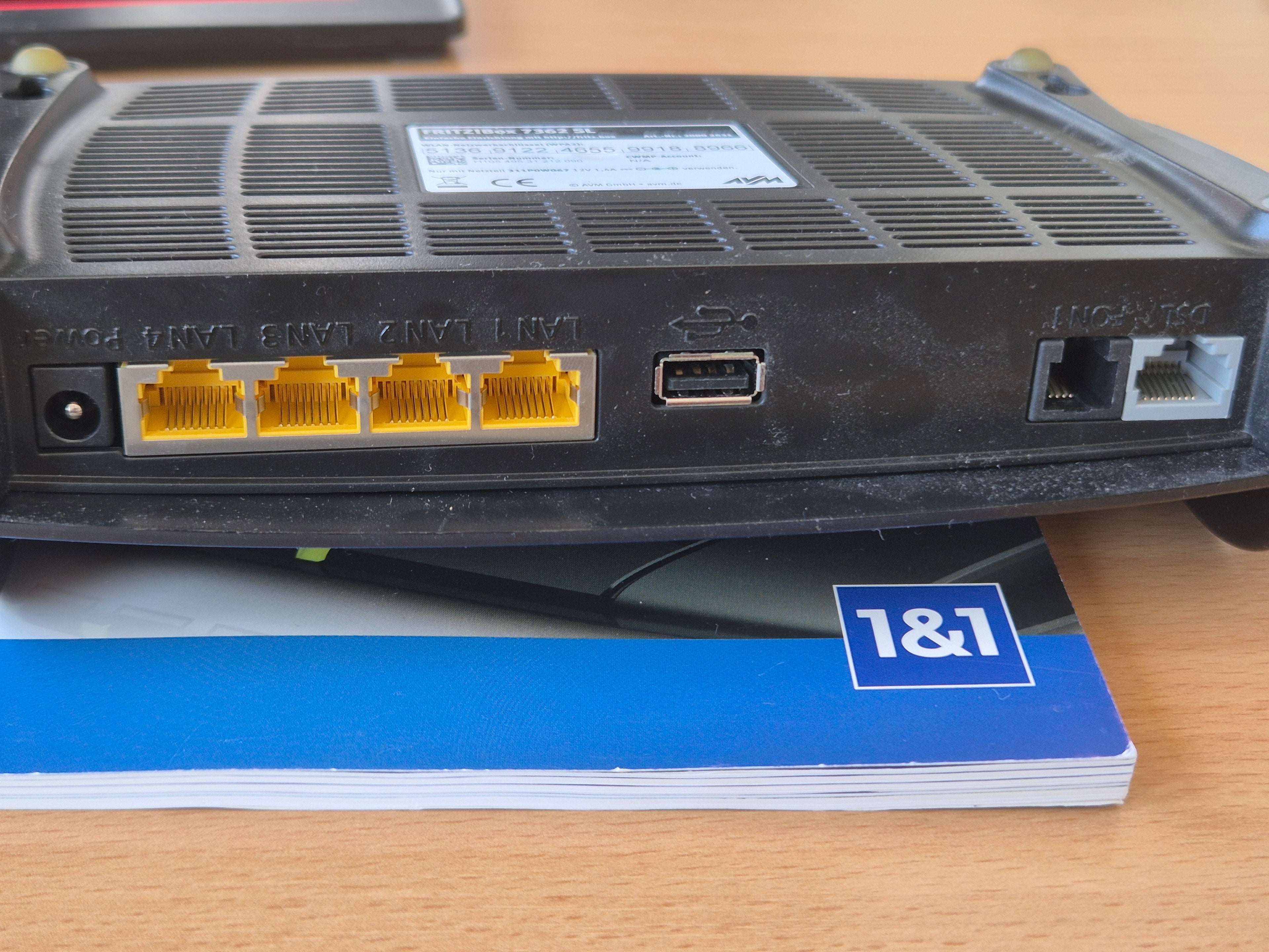 1&1 HomeServer VDSL (wie FRITZ!Box 7362 SL), Schwarz, voll funktionsfähig, Zubehör