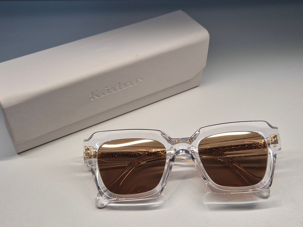 Kador Kallima Glamour Sonnenbrille klar/gold, Gr. 52x27 145, sehr guter Zustand