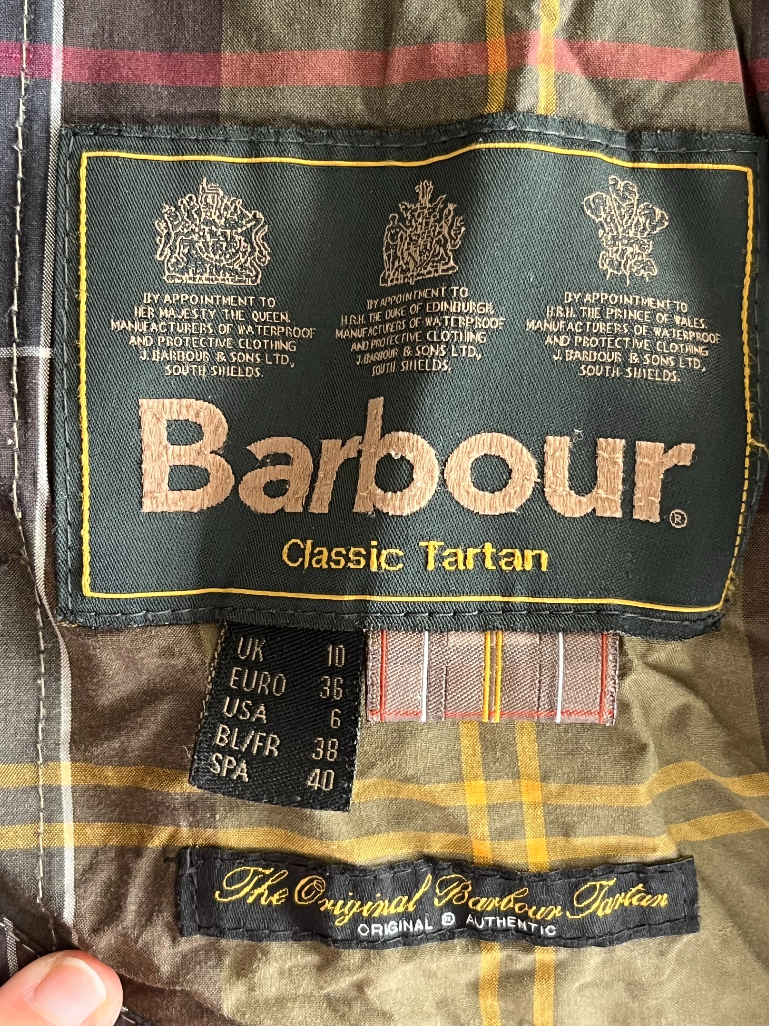 Barbour Damen Steppmantel EU 36 Navy Blau Gürtel Guter Zustand