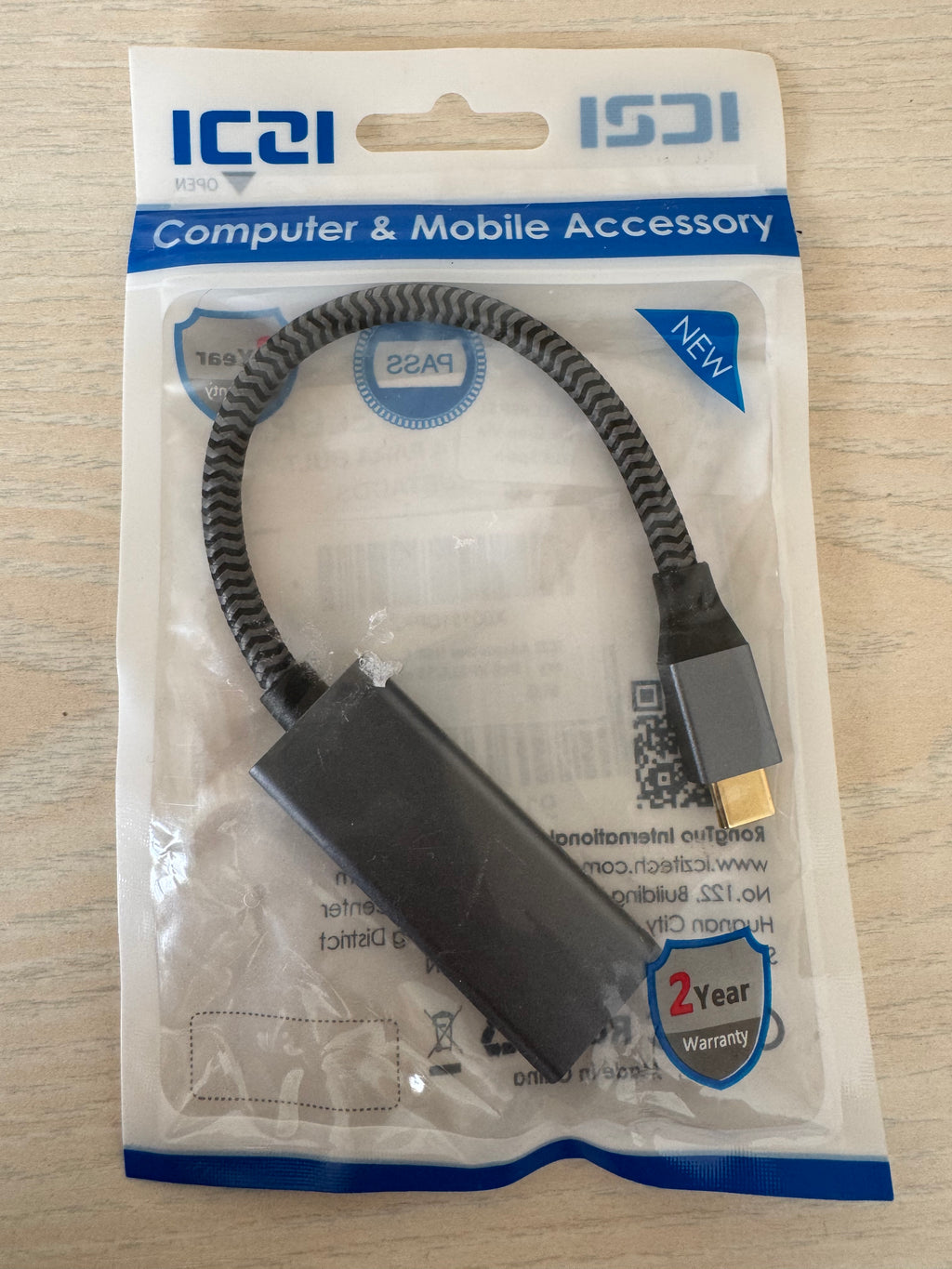 ICZI USB-C to HDMI Adapter, Gray, 10cm, New/Unopened