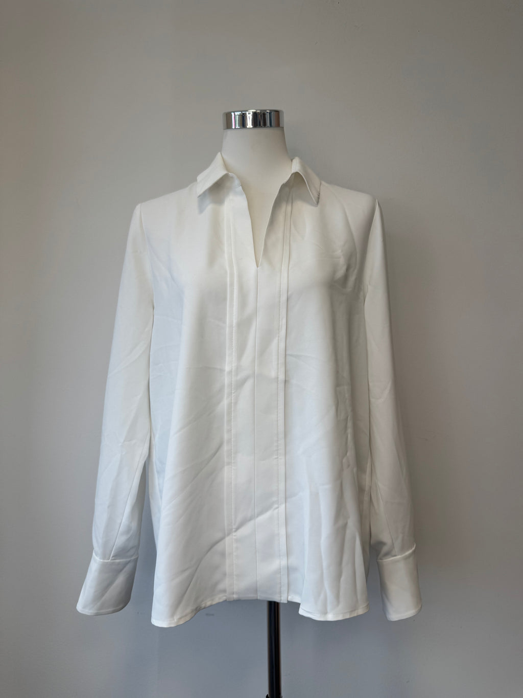Margittes Classic Blouse – White, Size 42, 100% Polyester, Very Good Condition